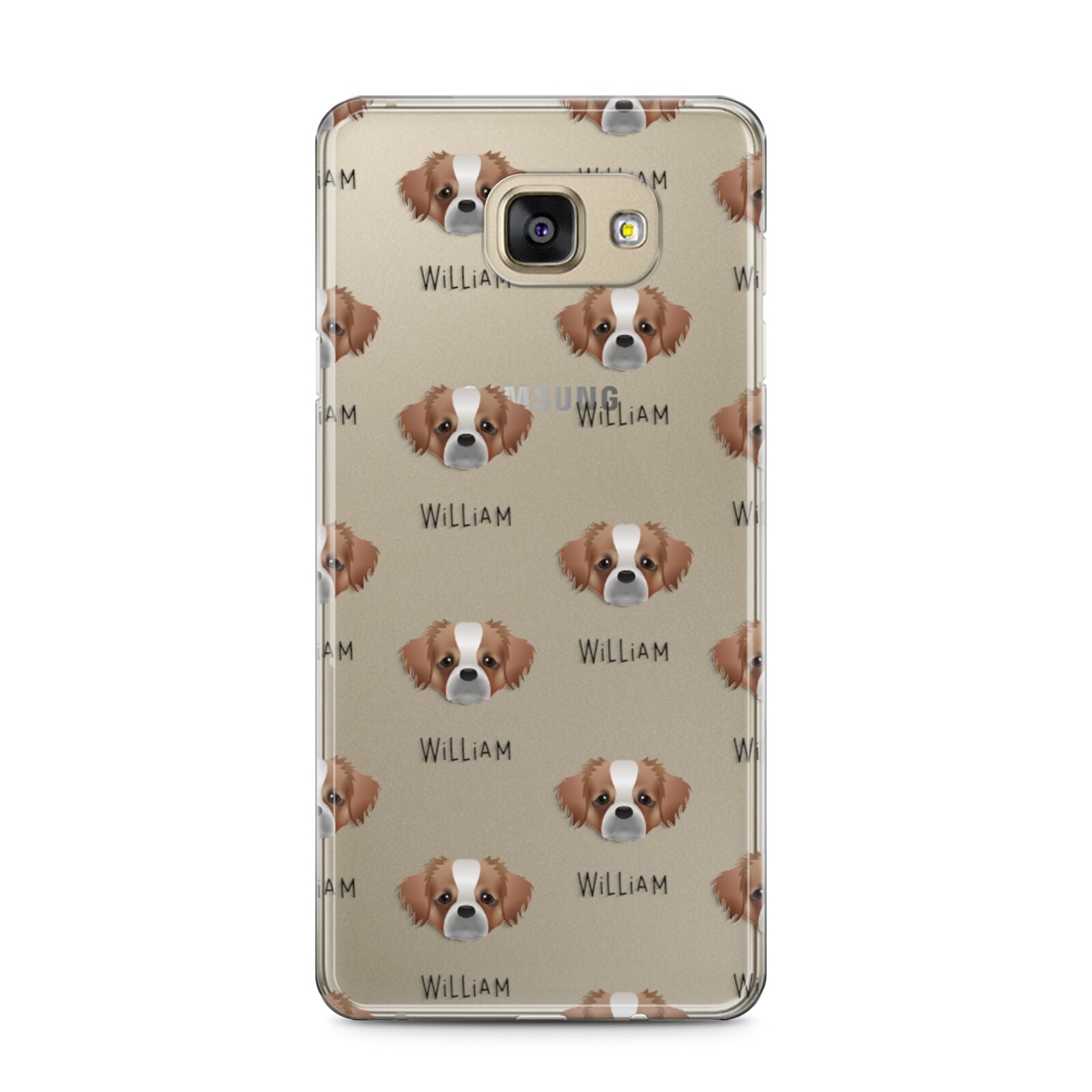 Tibetan Spaniel Icon with Name Samsung Galaxy A5 2016 Case on gold phone