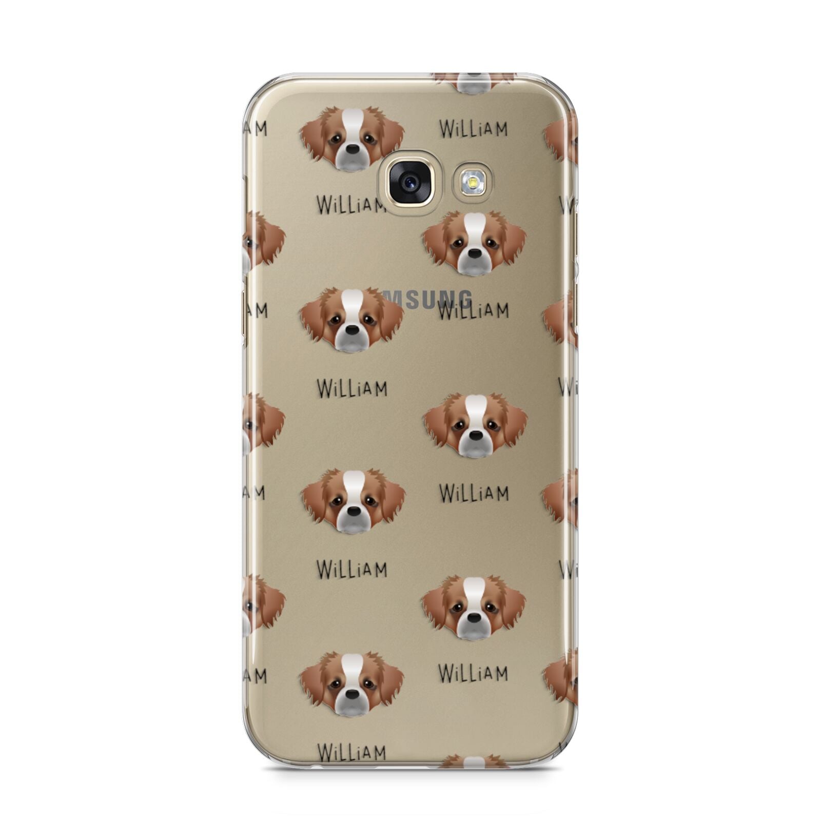 Tibetan Spaniel Icon with Name Samsung Galaxy A5 2017 Case on gold phone