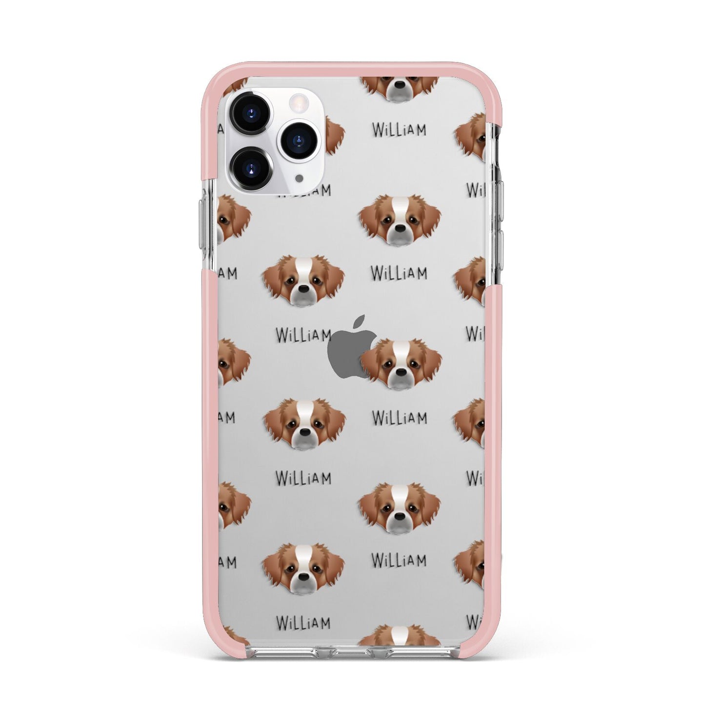 Tibetan Spaniel Icon with Name iPhone 11 Pro Max Impact Pink Edge Case