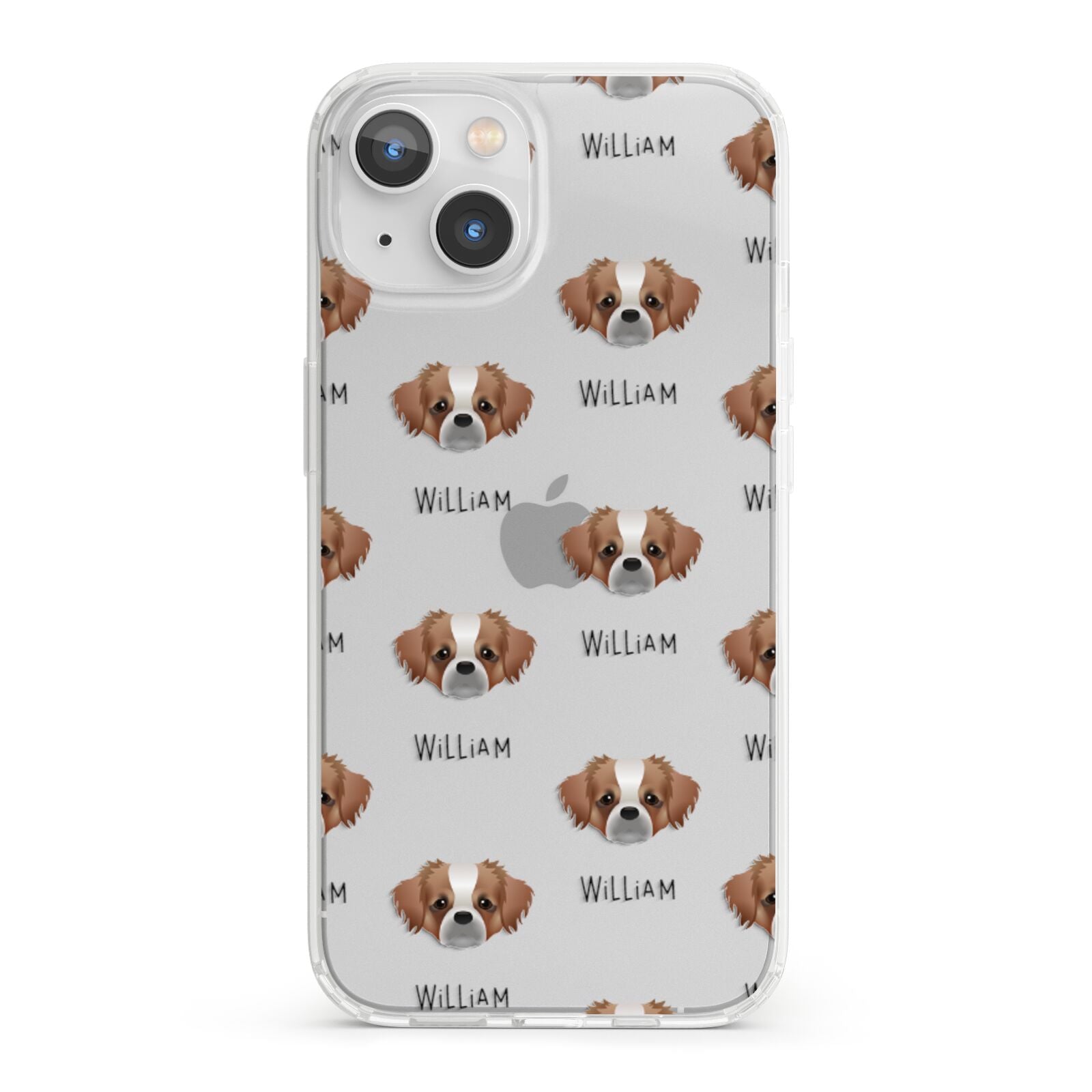 Tibetan Spaniel Icon with Name iPhone 13 Clear Bumper Case