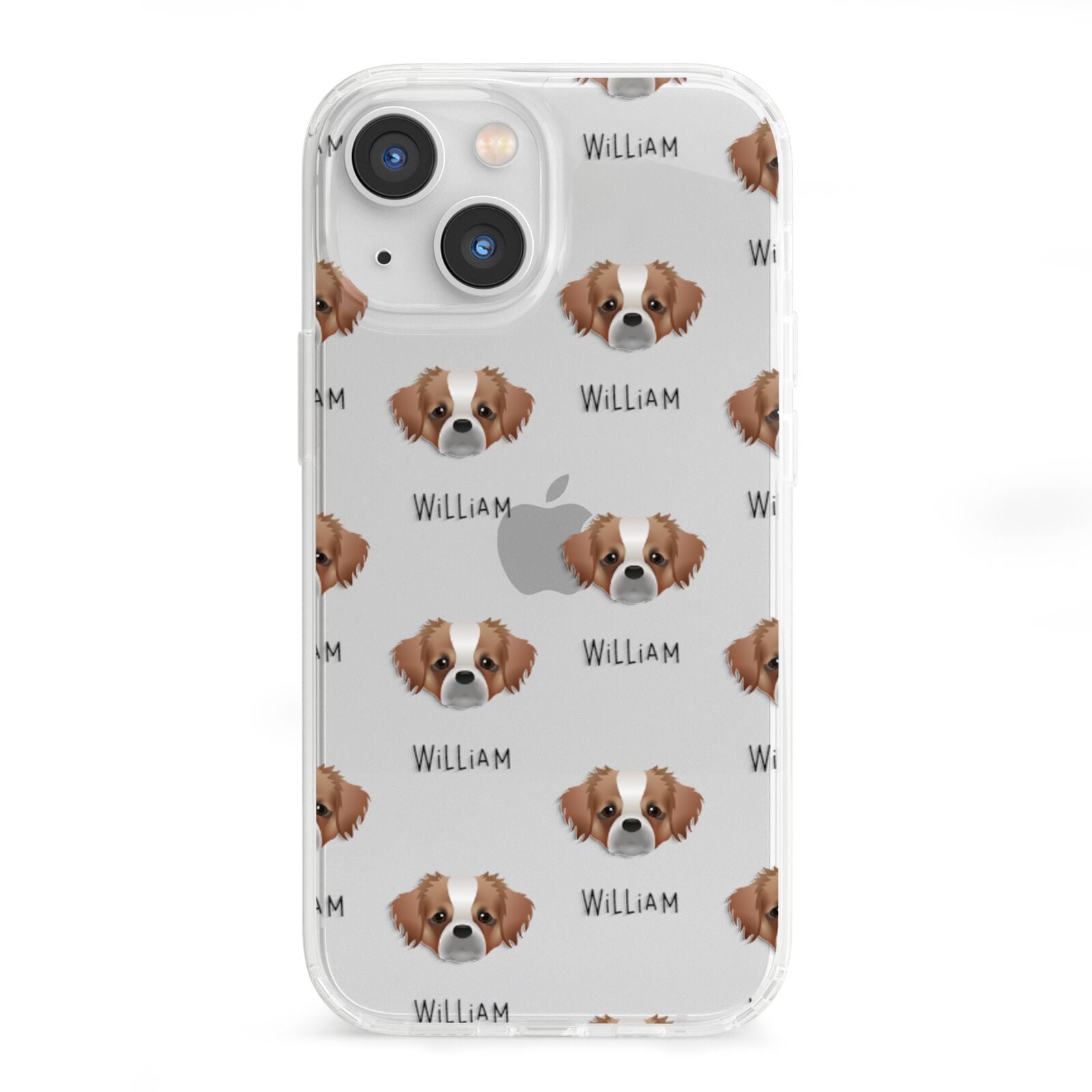 Tibetan Spaniel Icon with Name iPhone 13 Mini Clear Bumper Case