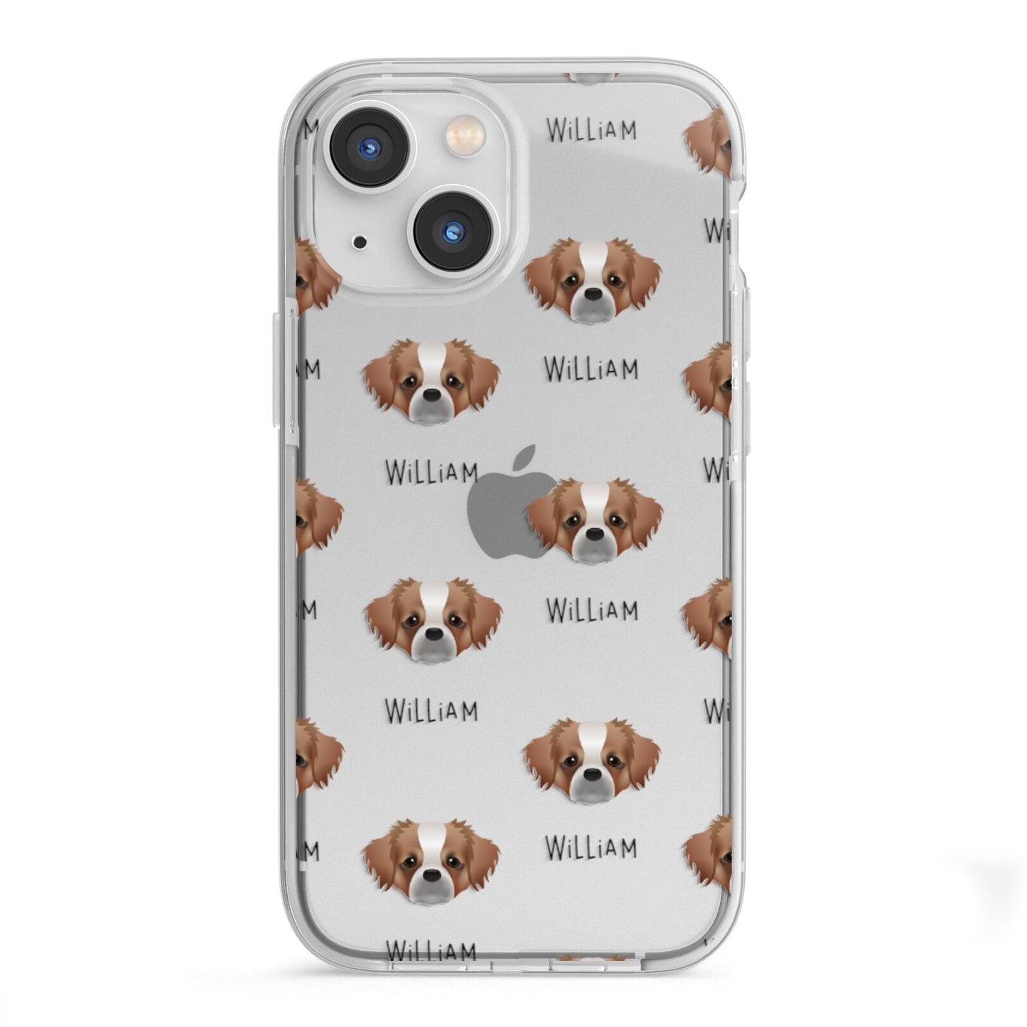 Tibetan Spaniel Icon with Name iPhone 13 Mini TPU Impact Case with White Edges
