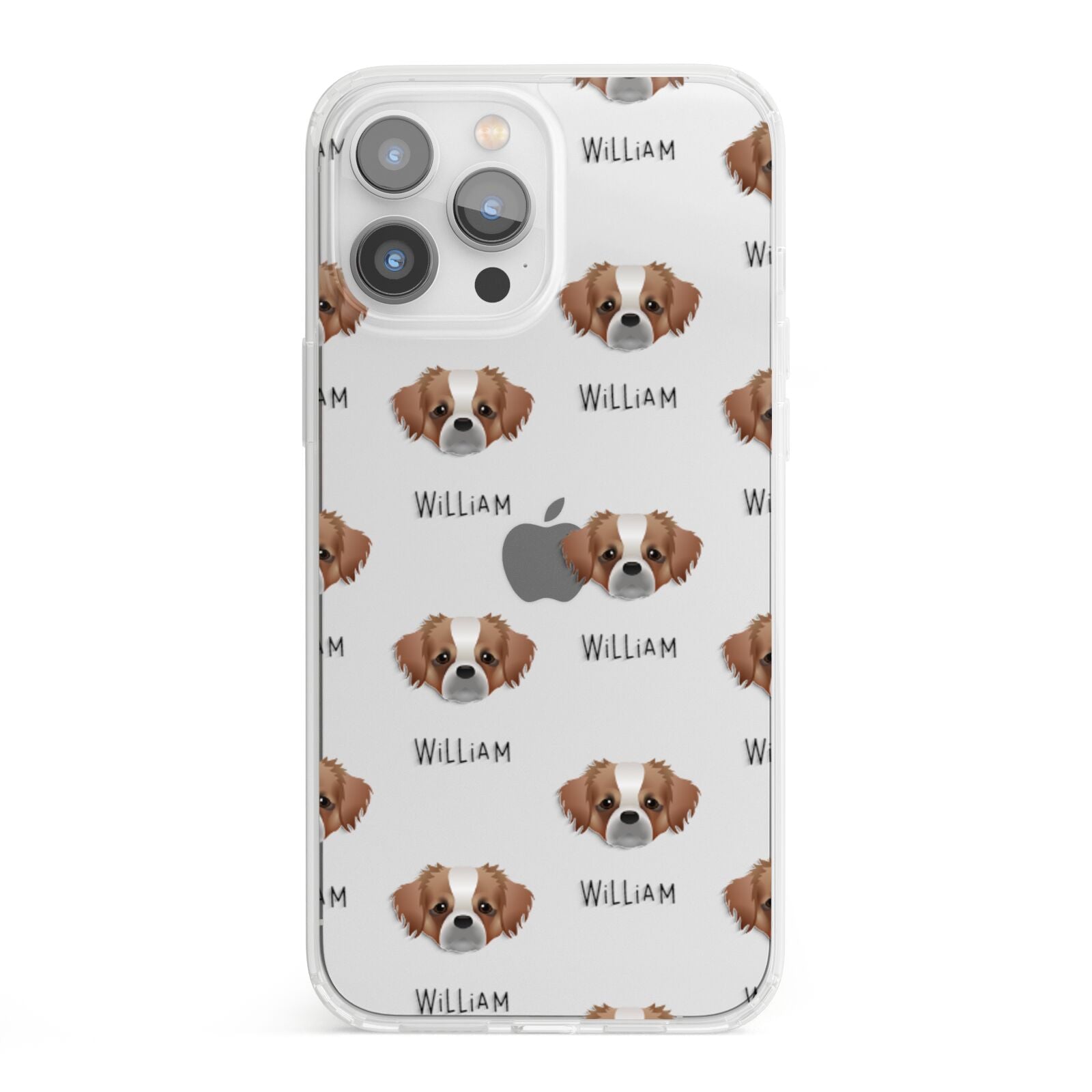 Tibetan Spaniel Icon with Name iPhone 13 Pro Max Clear Bumper Case