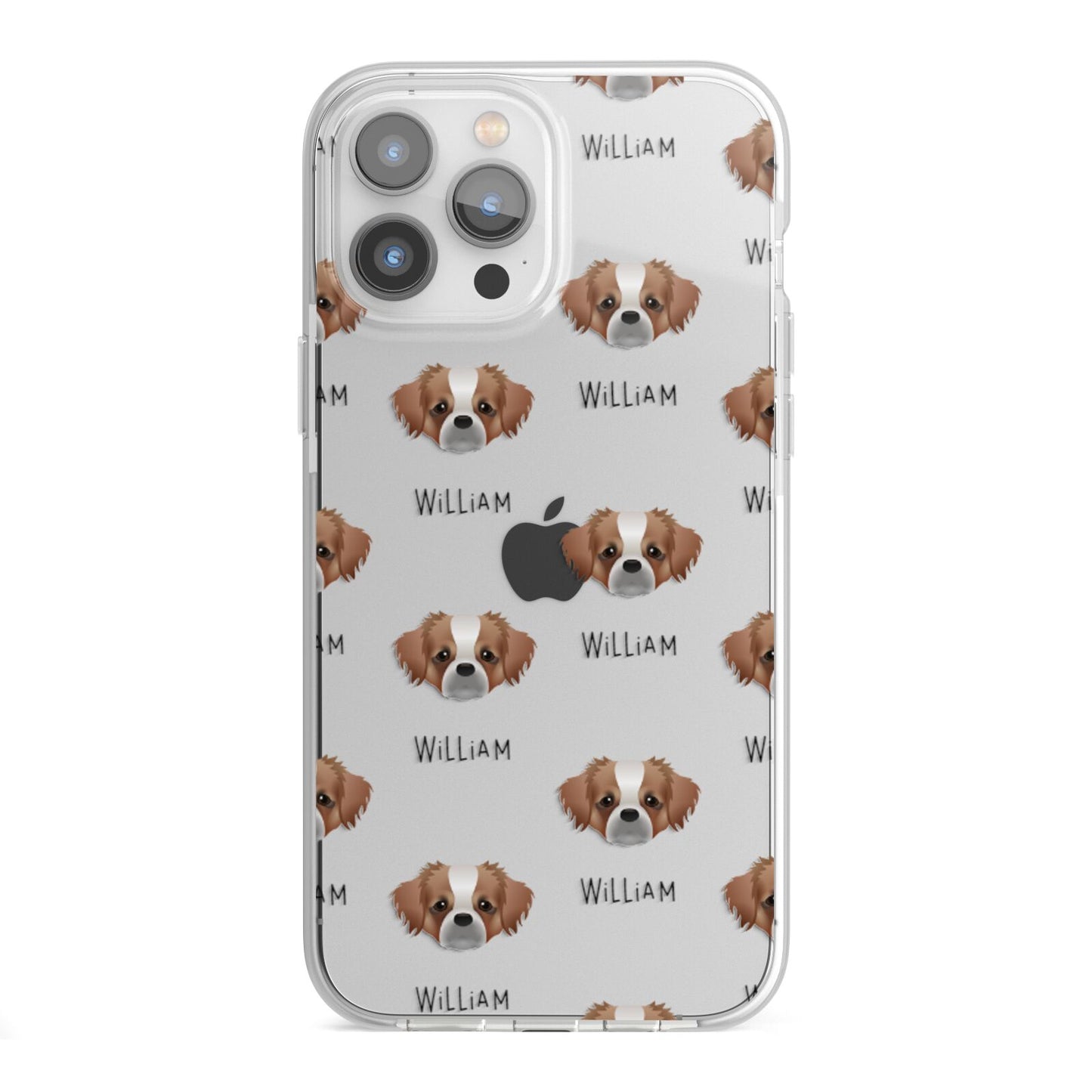 Tibetan Spaniel Icon with Name iPhone 13 Pro Max TPU Impact Case with White Edges