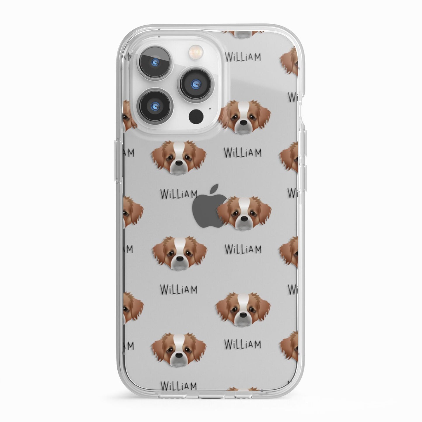 Tibetan Spaniel Icon with Name iPhone 13 Pro TPU Impact Case with White Edges