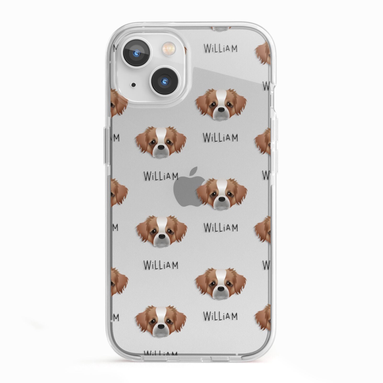 Tibetan Spaniel Icon with Name iPhone 13 TPU Impact Case with White Edges