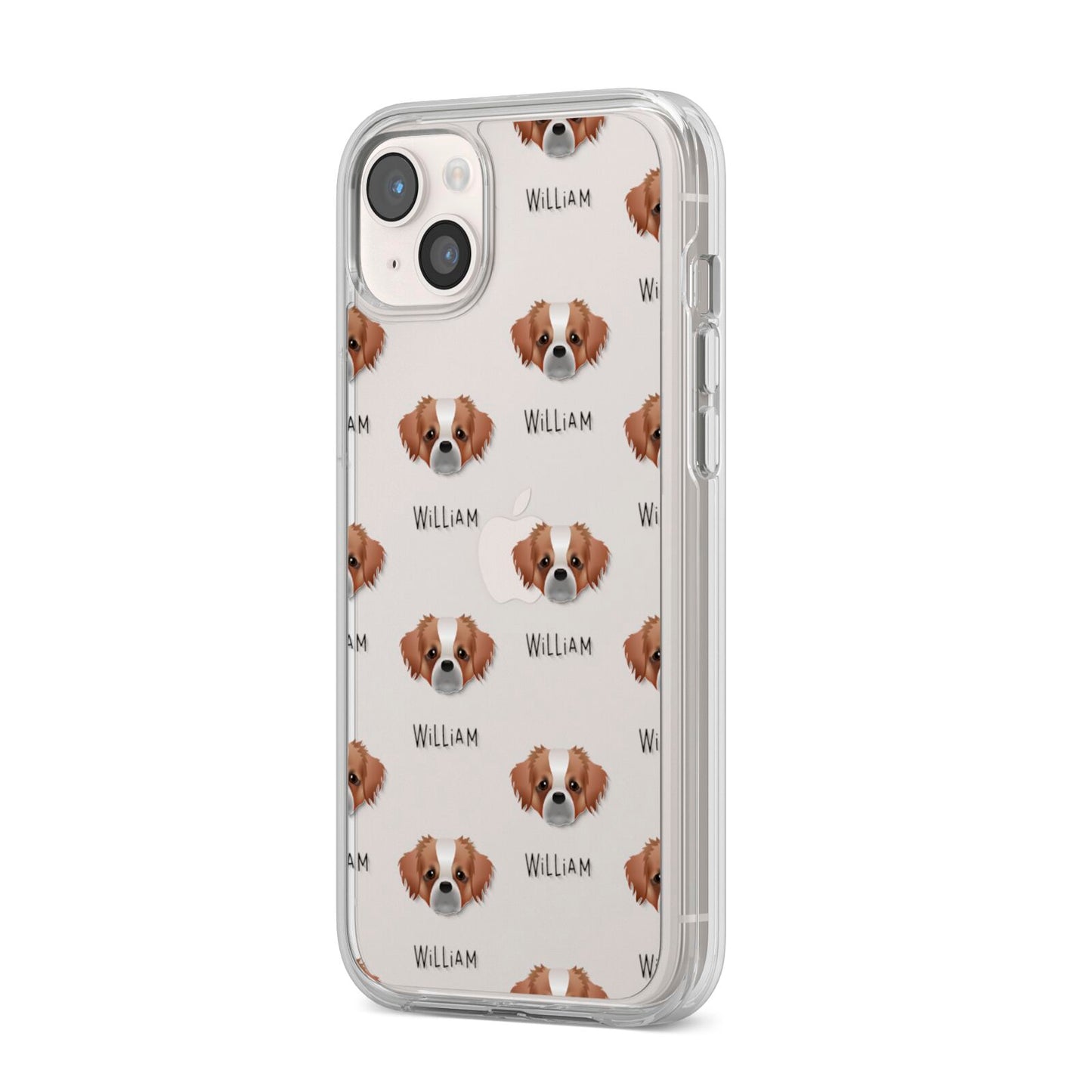 Tibetan Spaniel Icon with Name iPhone 14 Plus Clear Tough Case Starlight Angled Image