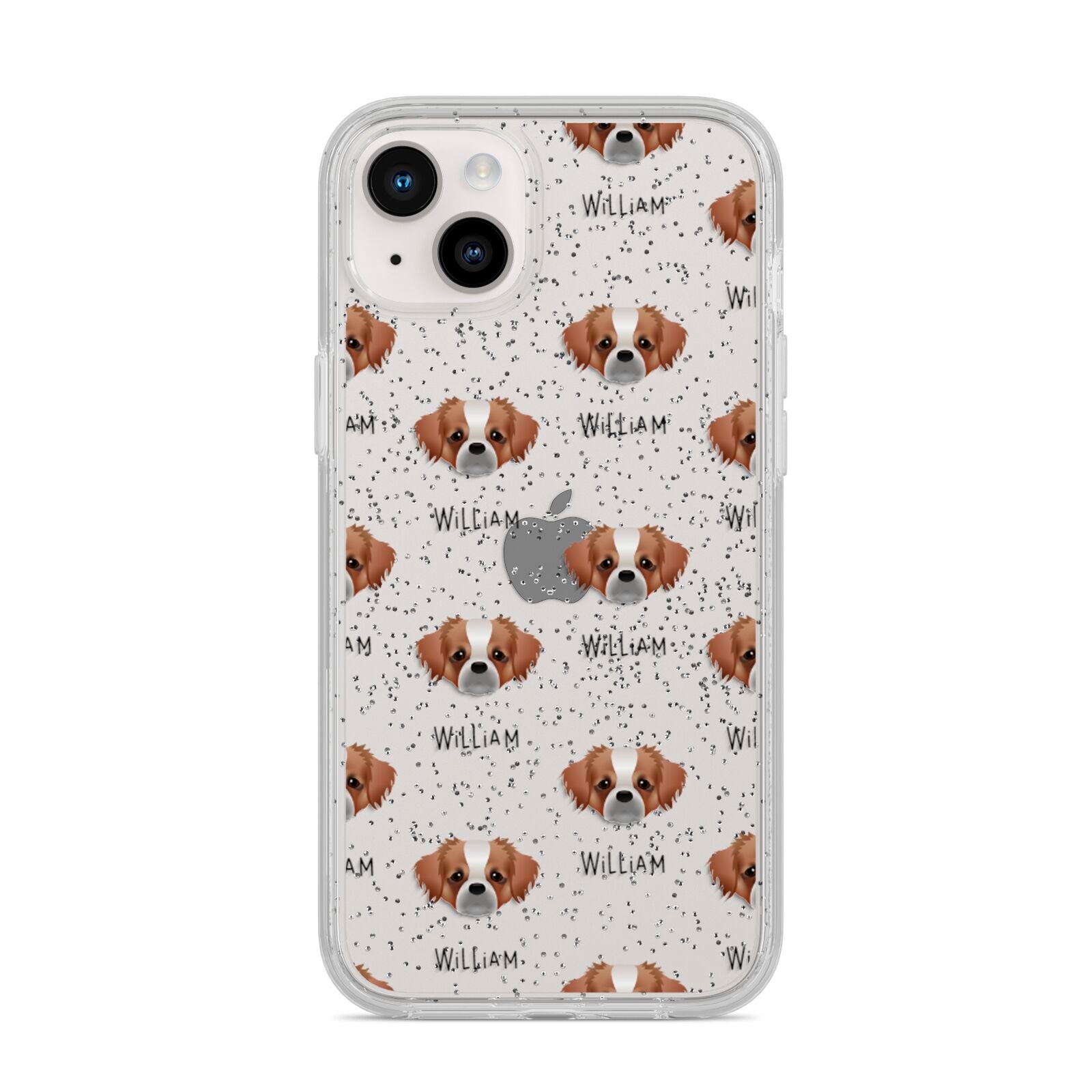 Tibetan Spaniel Icon with Name iPhone 14 Plus Glitter Tough Case Starlight