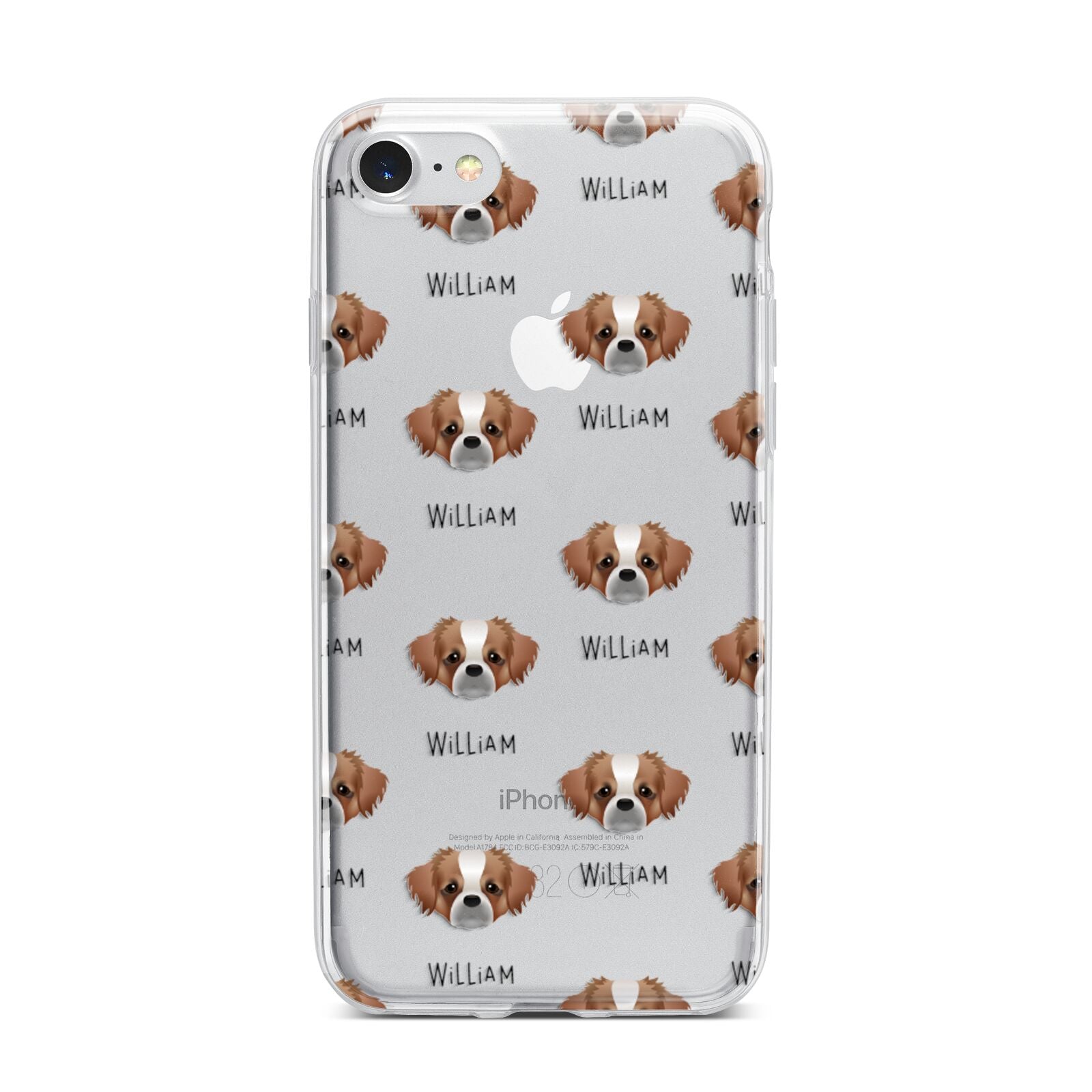 Tibetan Spaniel Icon with Name iPhone 7 Bumper Case on Silver iPhone