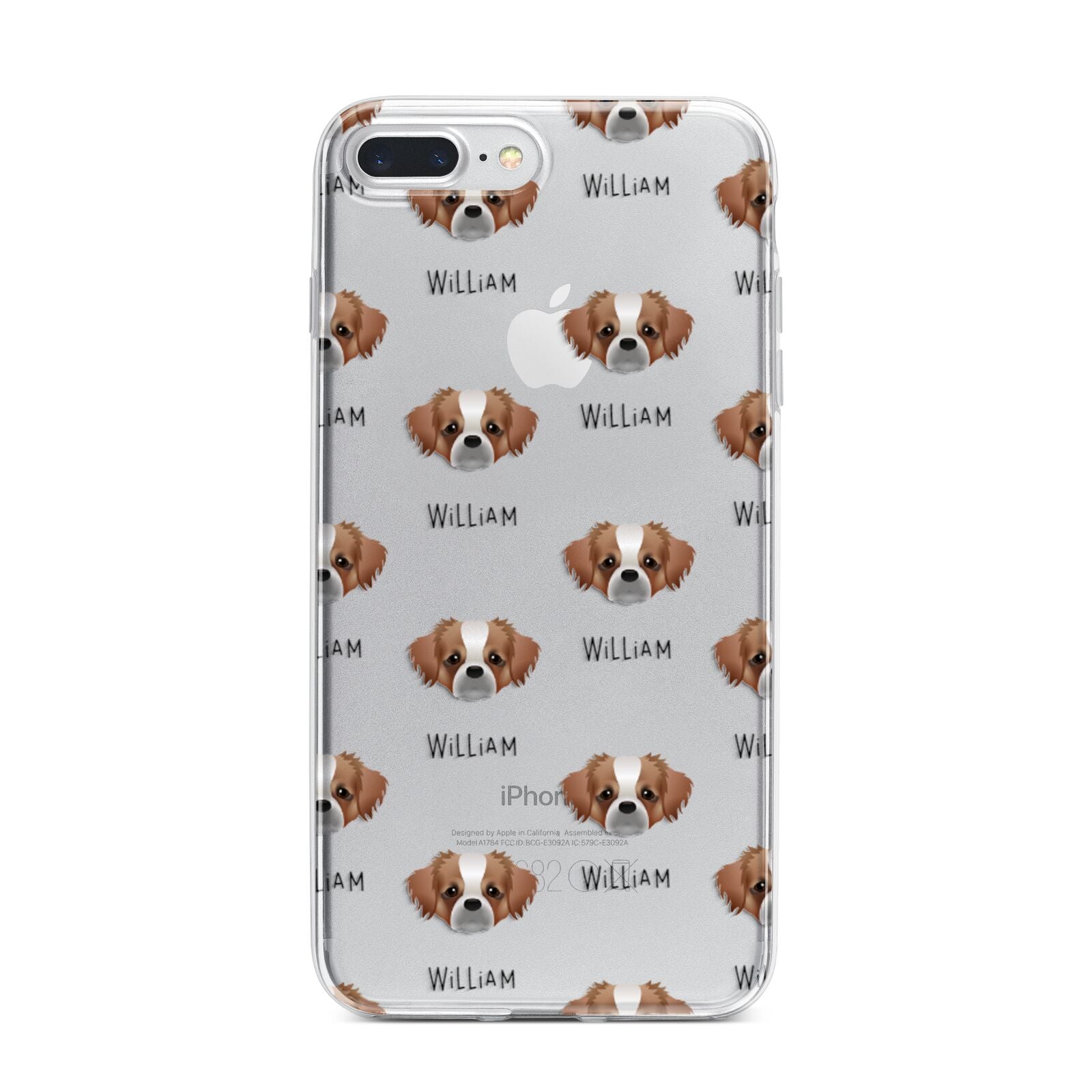 Tibetan Spaniel Icon with Name iPhone 7 Plus Bumper Case on Silver iPhone