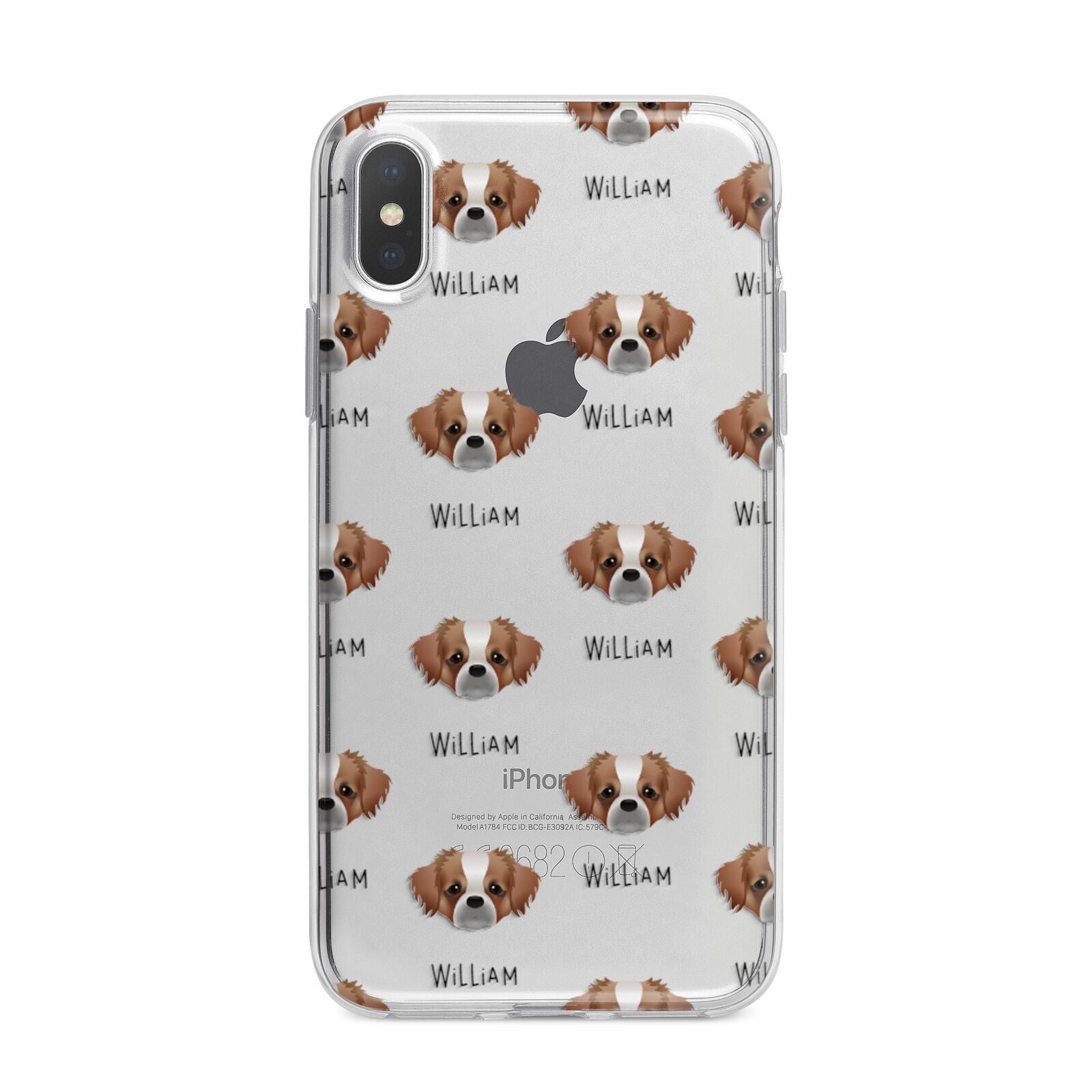Tibetan Spaniel Icon with Name iPhone X Bumper Case on Silver iPhone Alternative Image 1