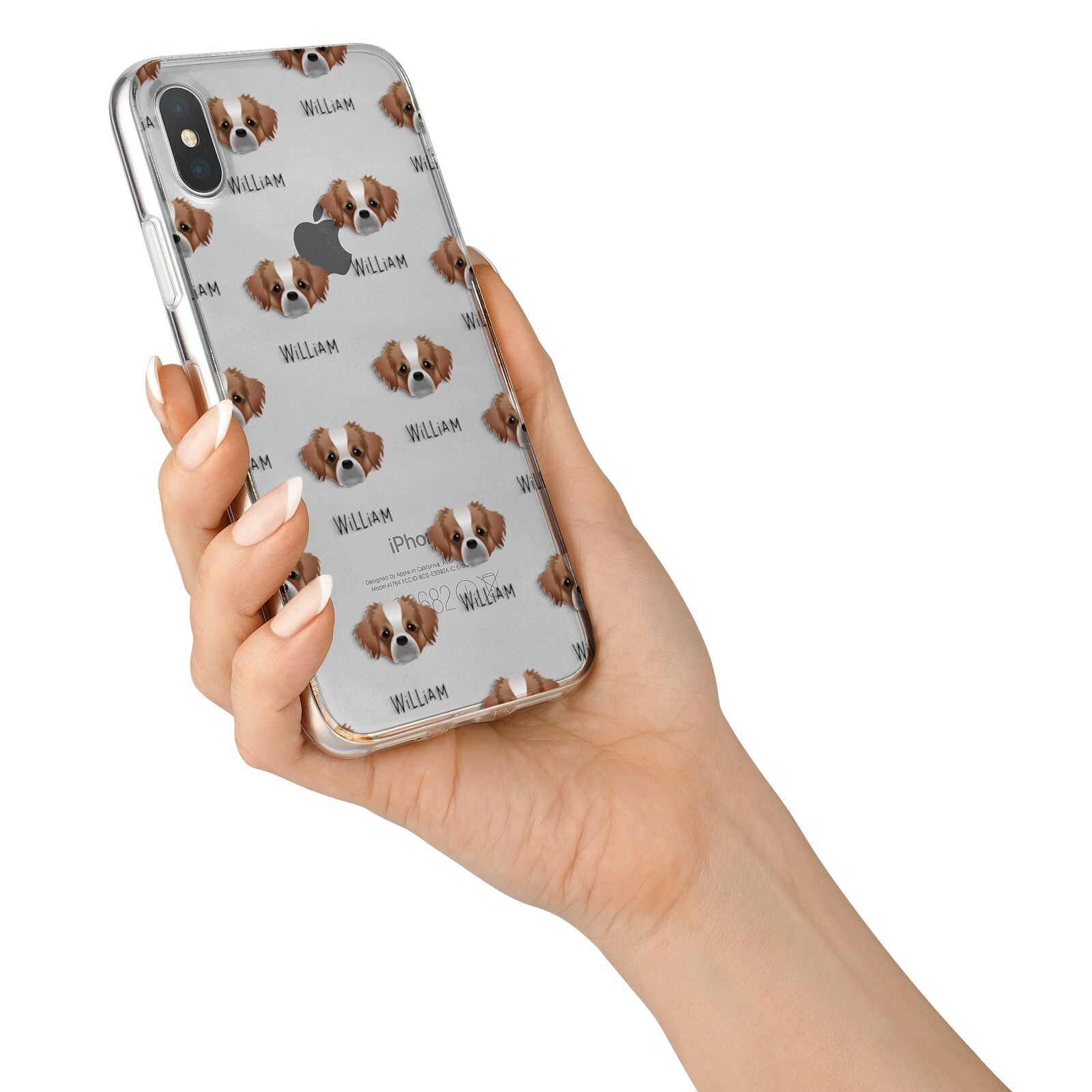 Tibetan Spaniel Icon with Name iPhone X Bumper Case on Silver iPhone Alternative Image 2