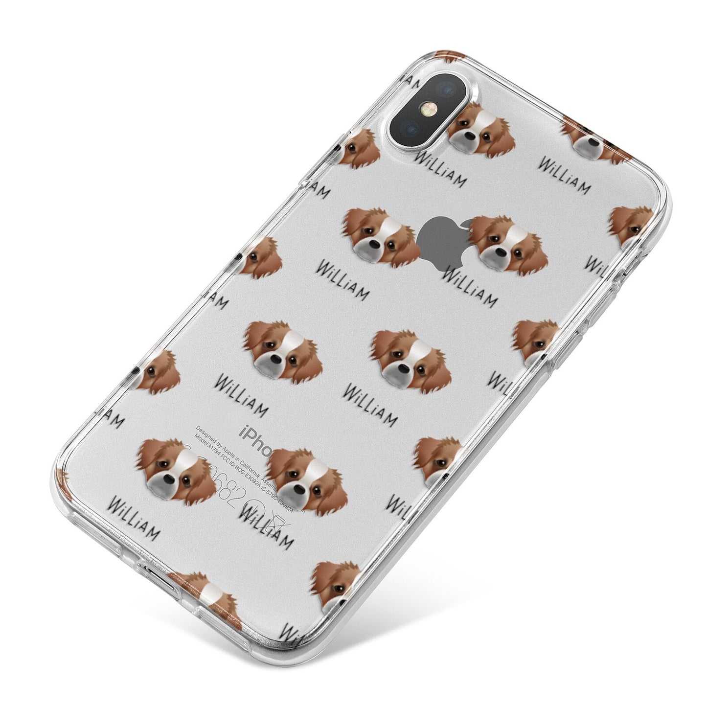 Tibetan Spaniel Icon with Name iPhone X Bumper Case on Silver iPhone