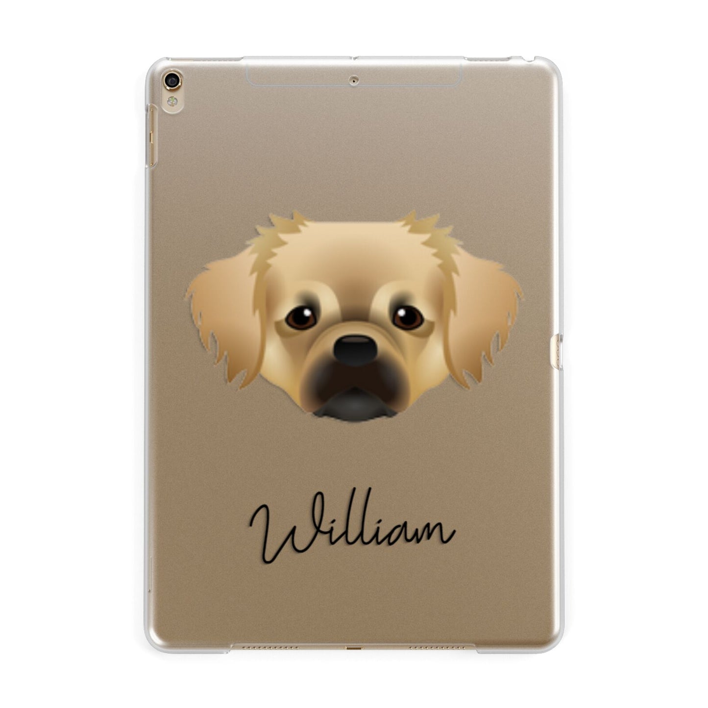 Tibetan Spaniel Personalised Apple iPad Gold Case