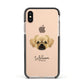 Tibetan Spaniel Personalised Apple iPhone Xs Impact Case Black Edge on Gold Phone