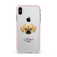 Tibetan Spaniel Personalised Apple iPhone Xs Max Impact Case Pink Edge on Silver Phone