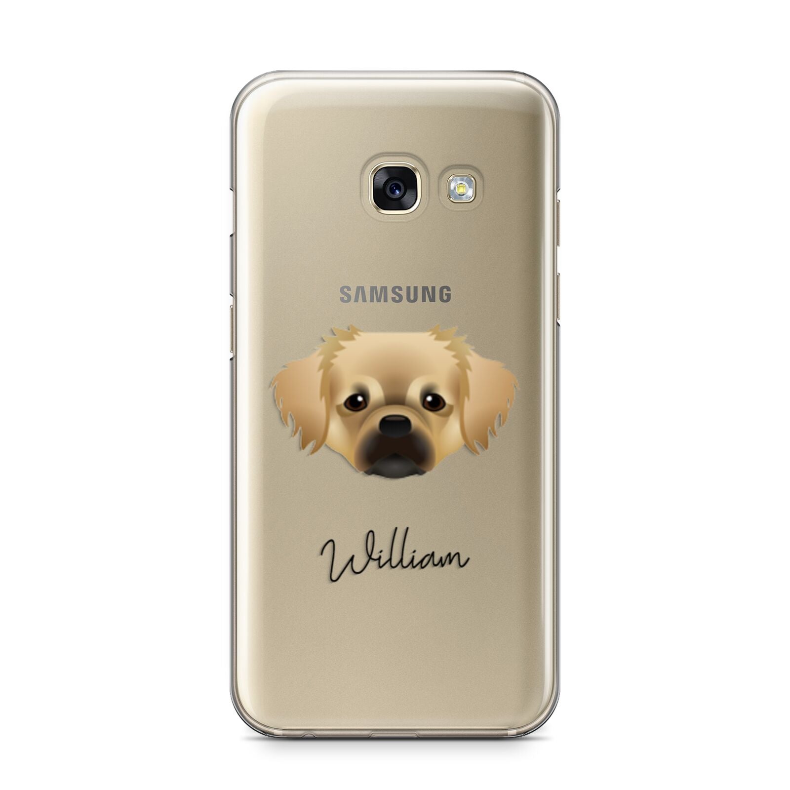 Tibetan Spaniel Personalised Samsung Galaxy A3 2017 Case on gold phone