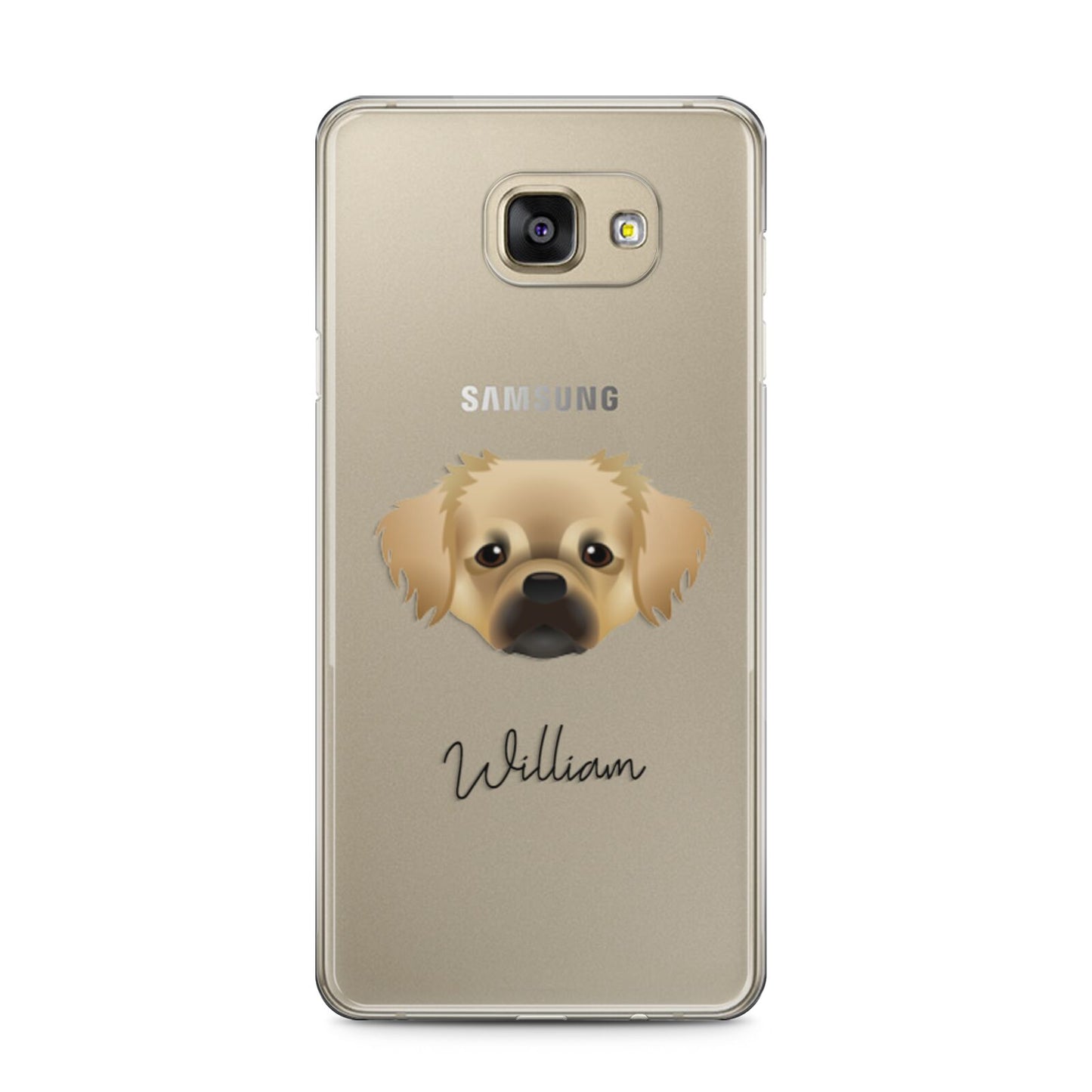 Tibetan Spaniel Personalised Samsung Galaxy A5 2016 Case on gold phone