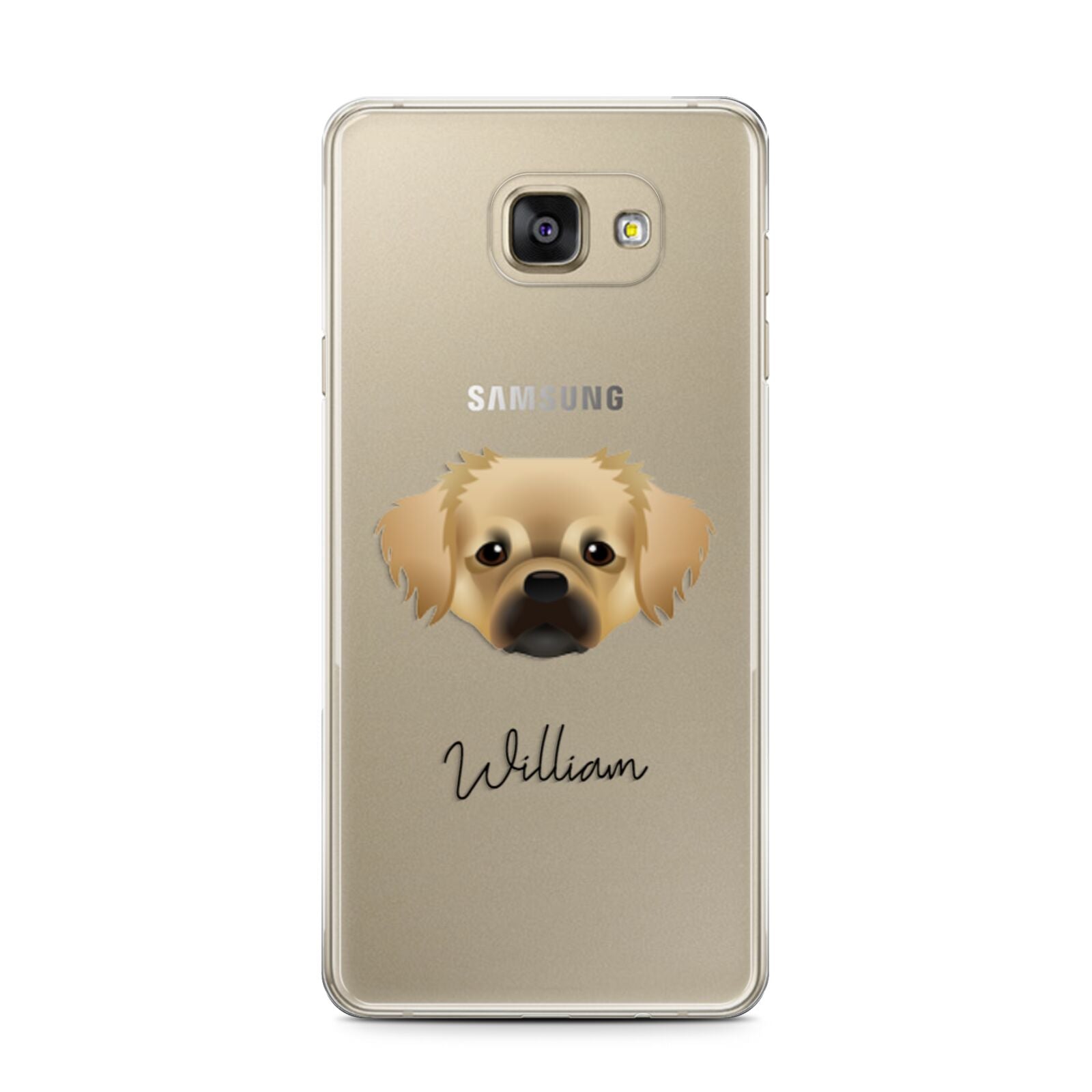 Tibetan Spaniel Personalised Samsung Galaxy A7 2016 Case on gold phone