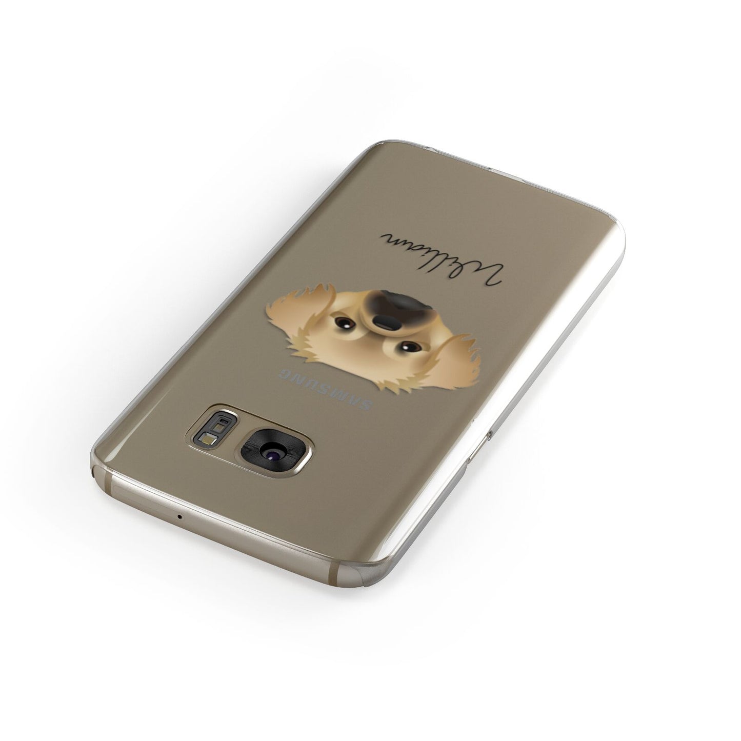 Tibetan Spaniel Personalised Samsung Galaxy Case Front Close Up