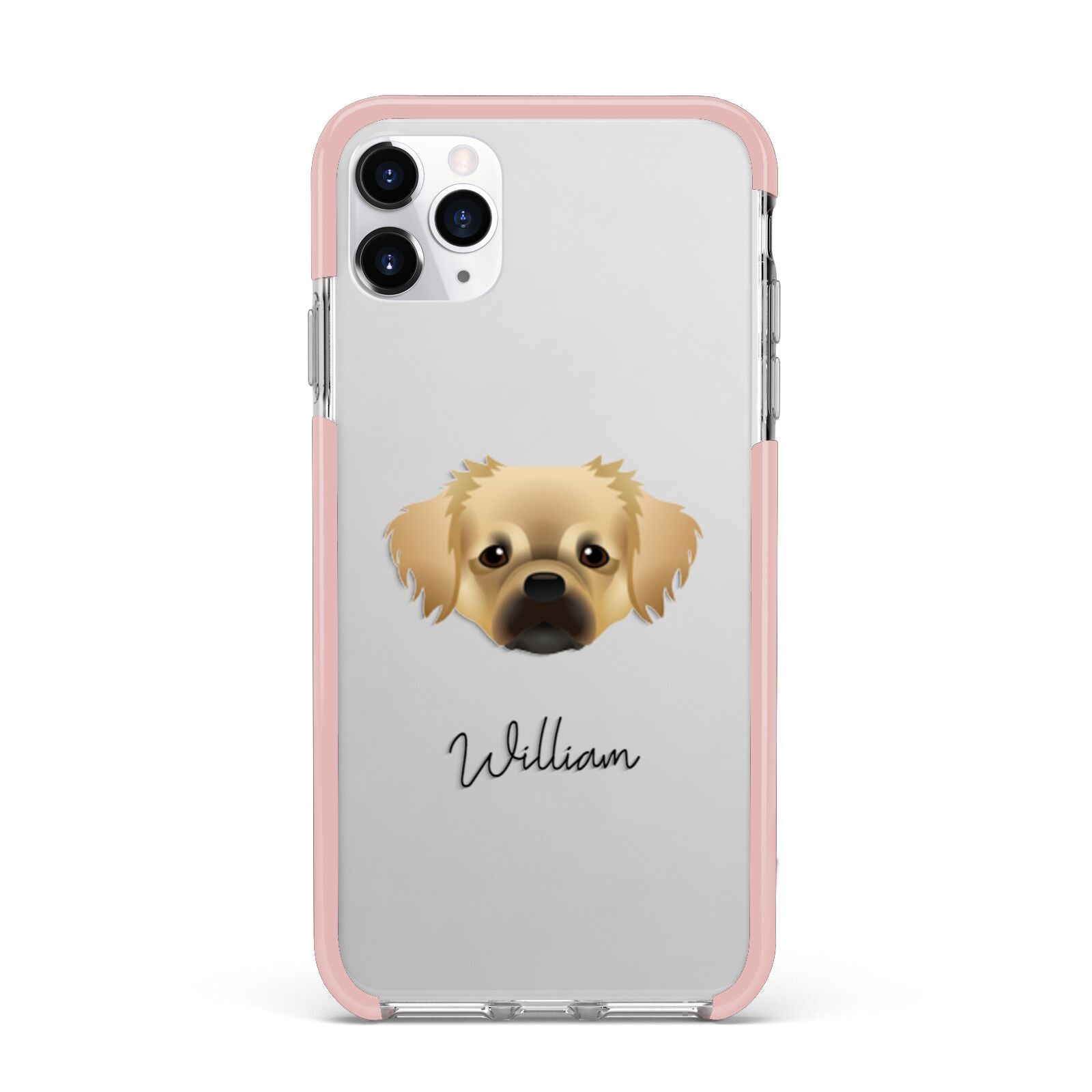 Tibetan Spaniel Personalised iPhone 11 Pro Max Impact Pink Edge Case