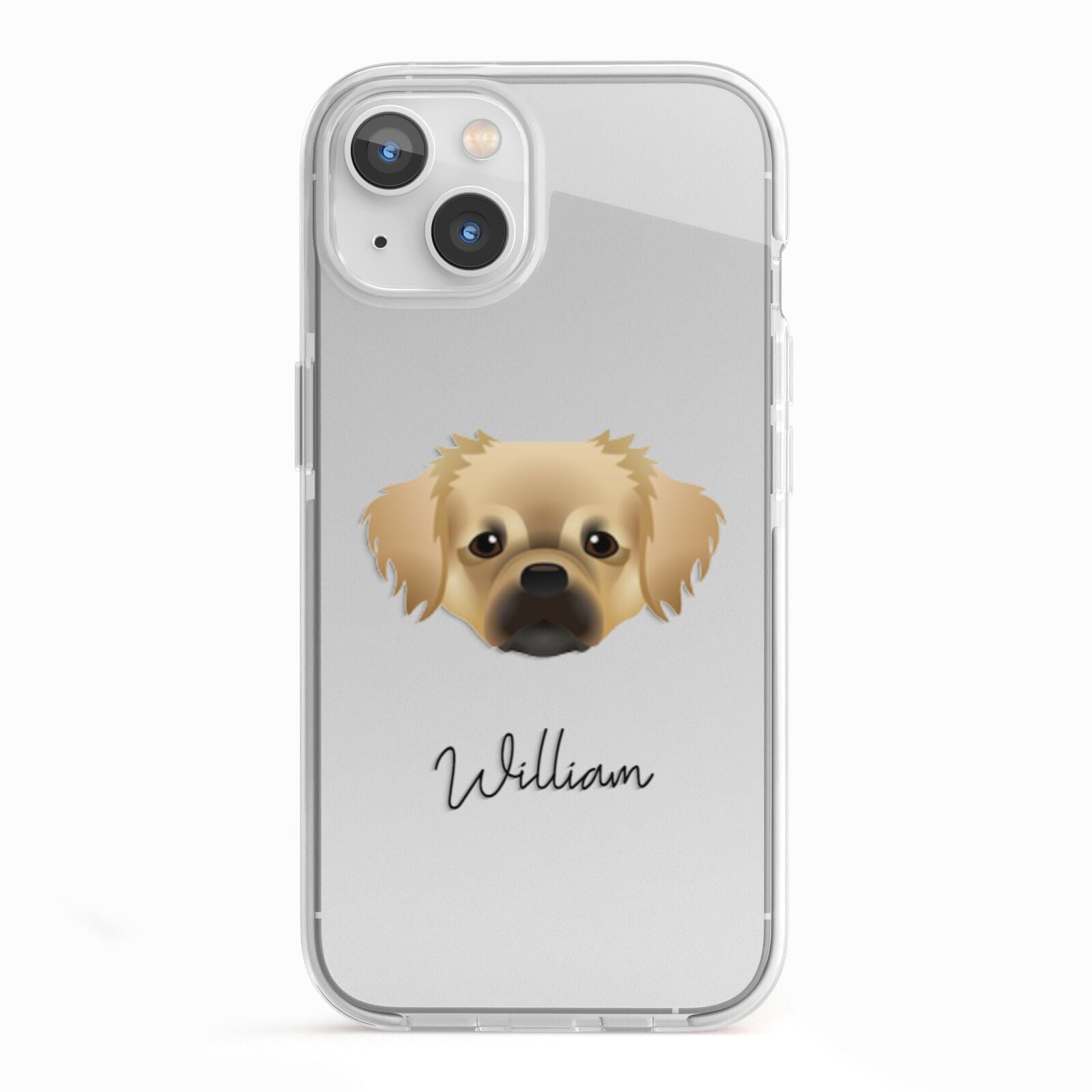 Tibetan Spaniel Personalised iPhone 13 TPU Impact Case with White Edges