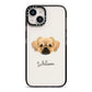 Tibetan Spaniel Personalised iPhone 14 Black Impact Case on Silver phone