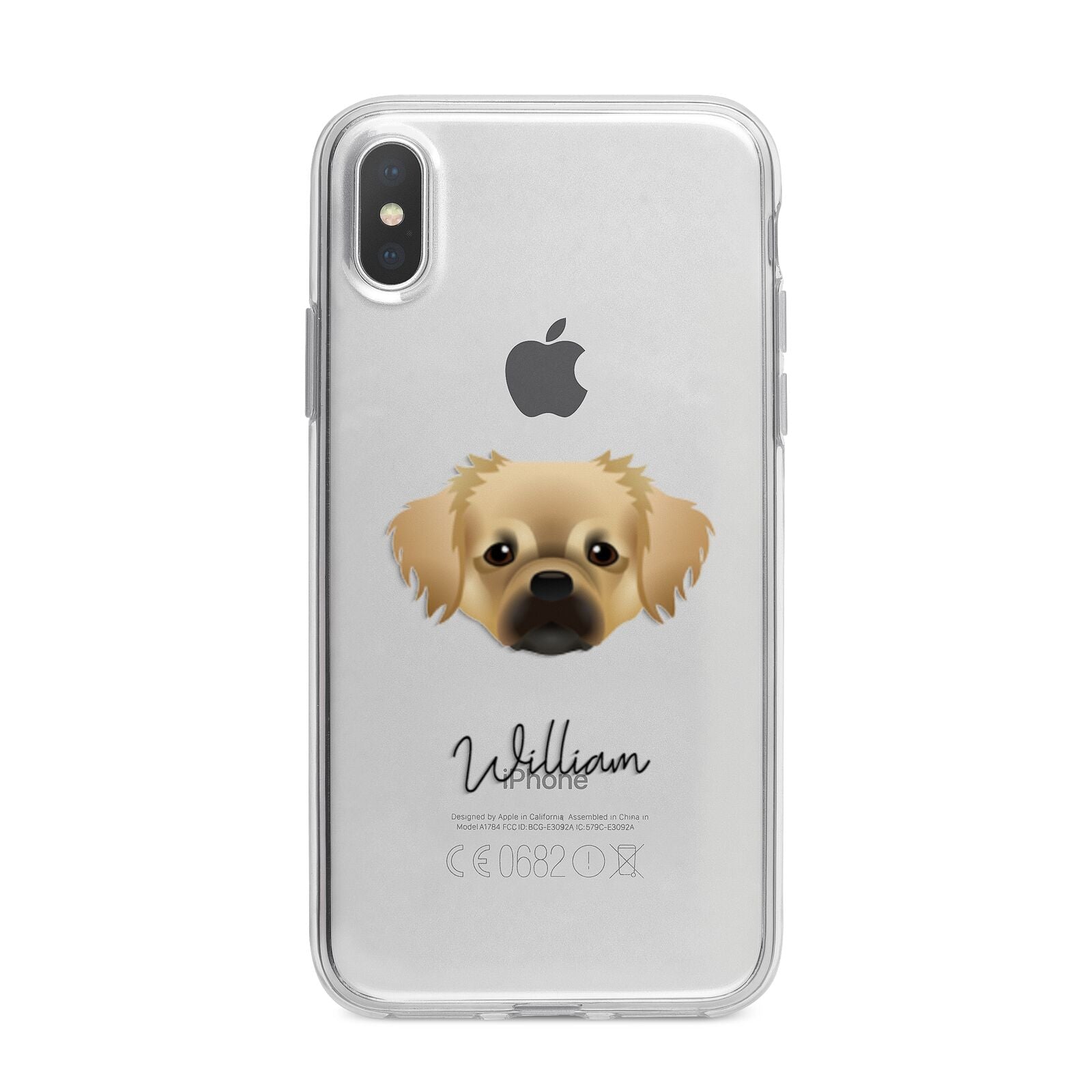 Tibetan Spaniel Personalised iPhone X Bumper Case on Silver iPhone Alternative Image 1