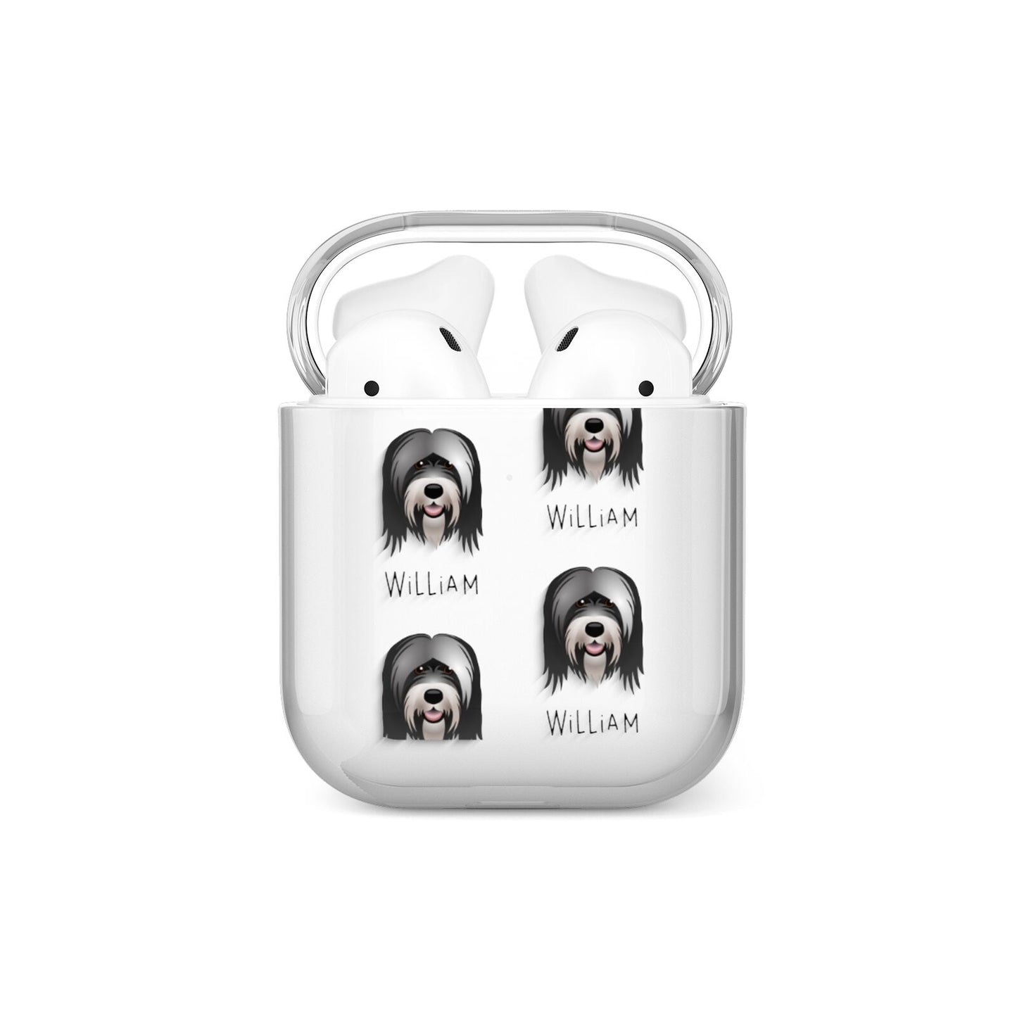 Tibetan Terrier Icon with Name AirPods Case