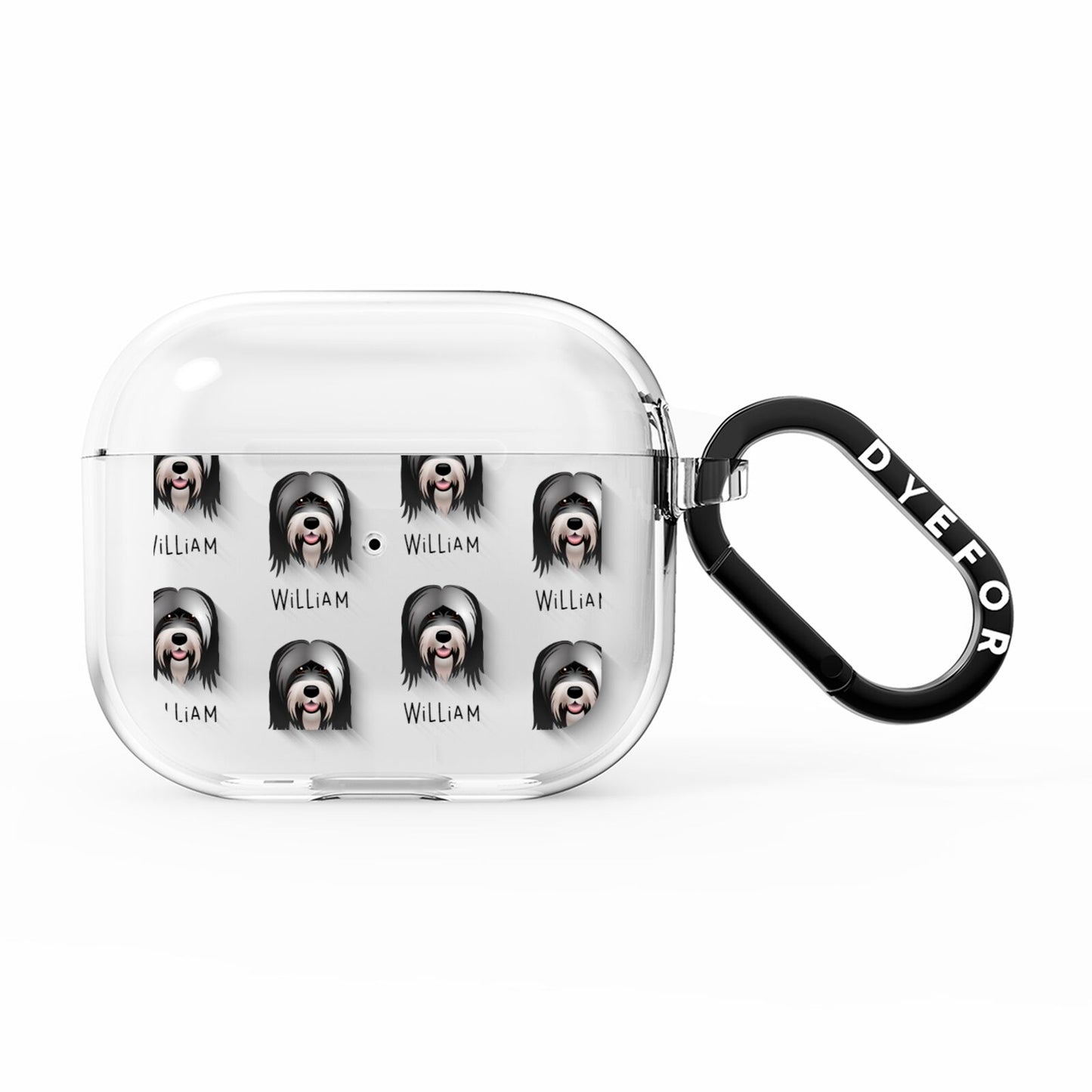 Tibetan Terrier Icon with Name AirPods Clear Case 3rd Gen