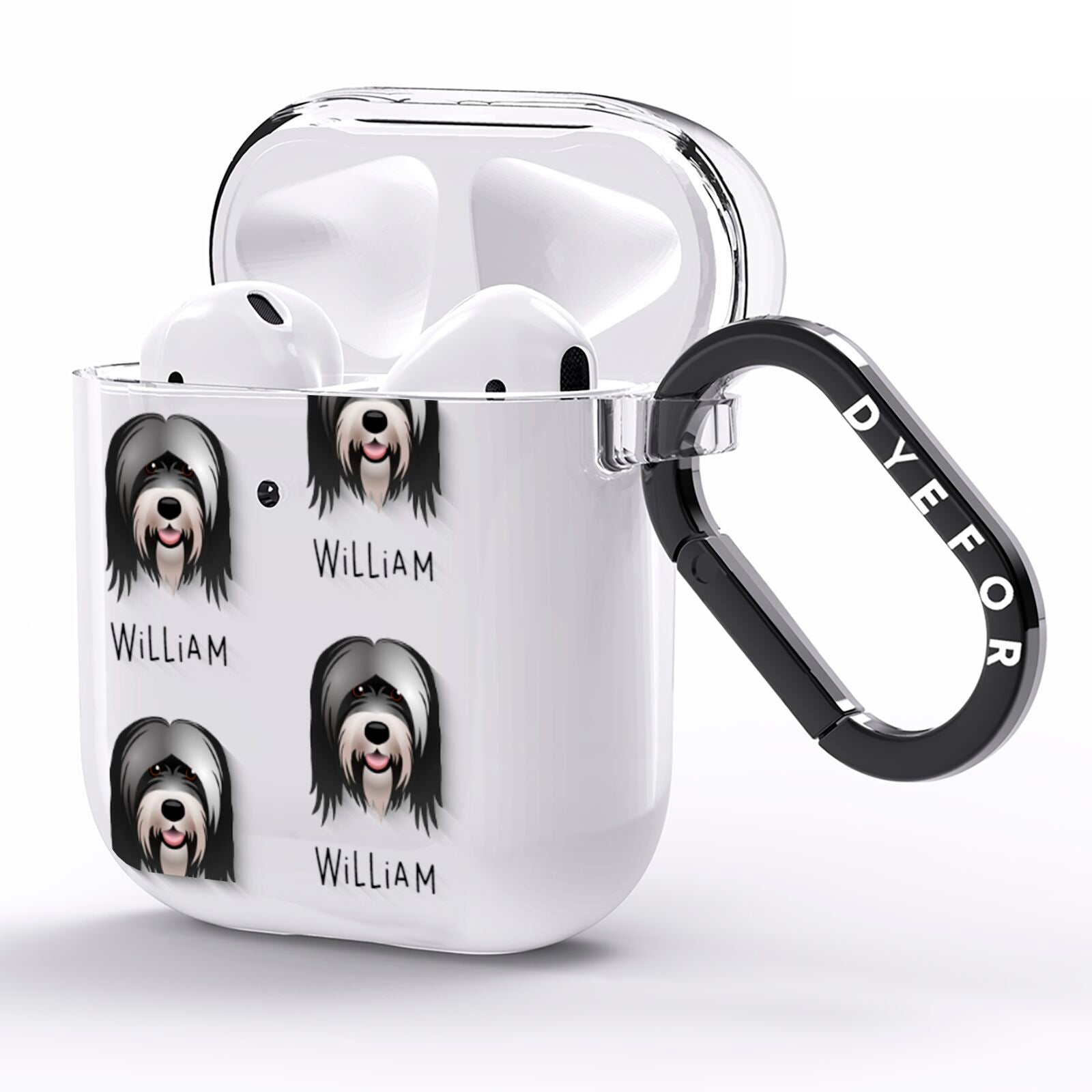 Tibetan Terrier Icon with Name AirPods Clear Case Side Image