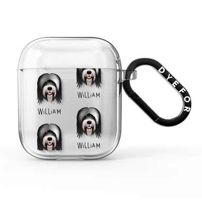 Tibetan Terrier Icon with Name AirPods Clear Case