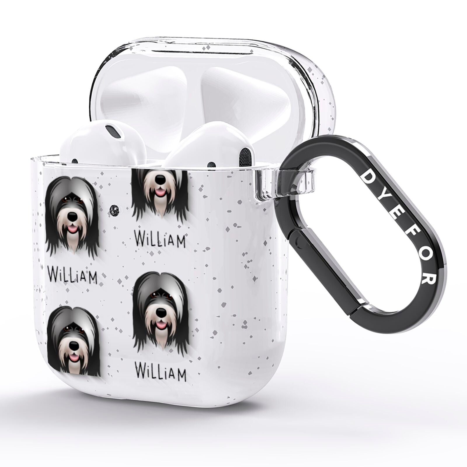 Tibetan Terrier Icon with Name AirPods Glitter Case Side Image