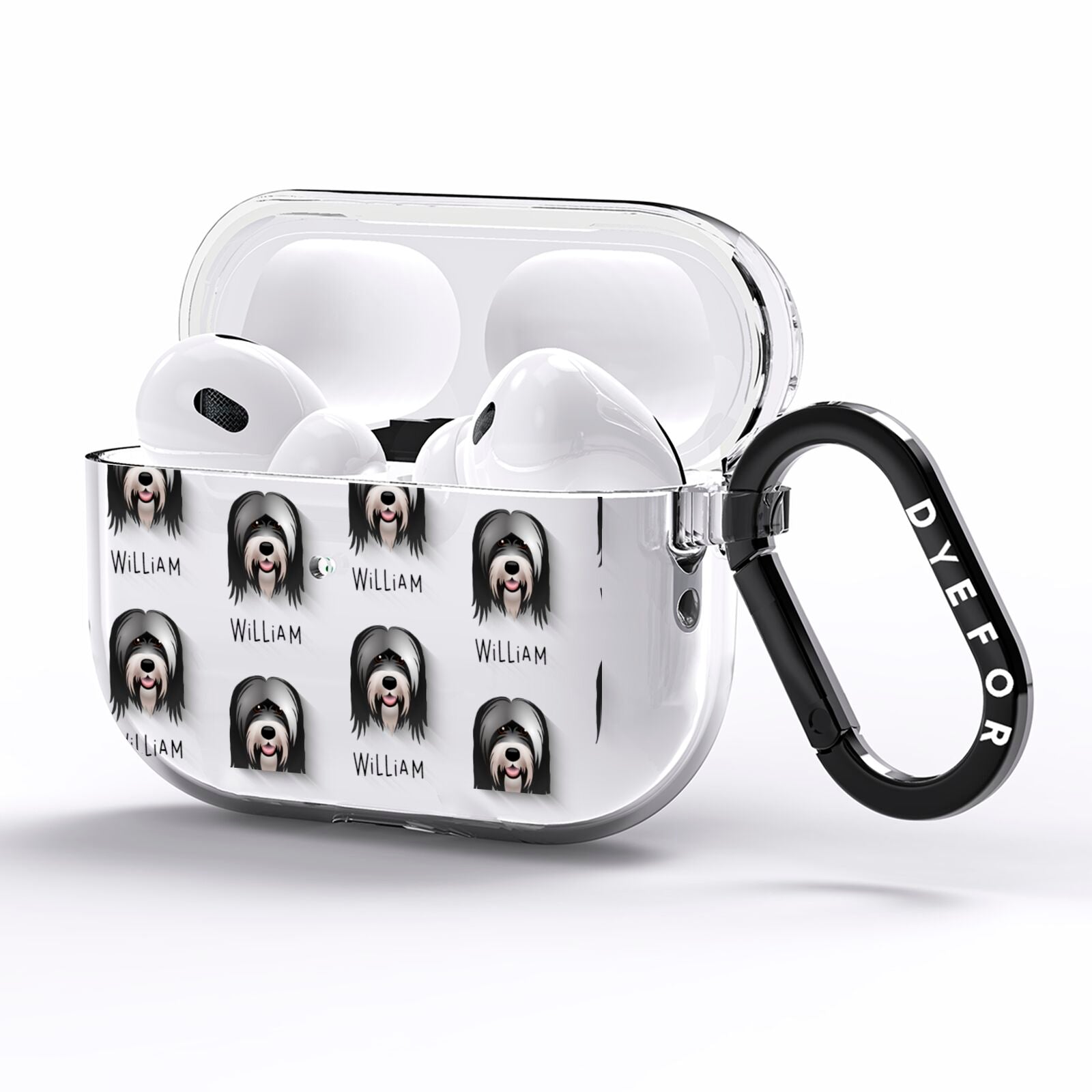 Tibetan Terrier Icon with Name AirPods Pro Clear Case Side Image