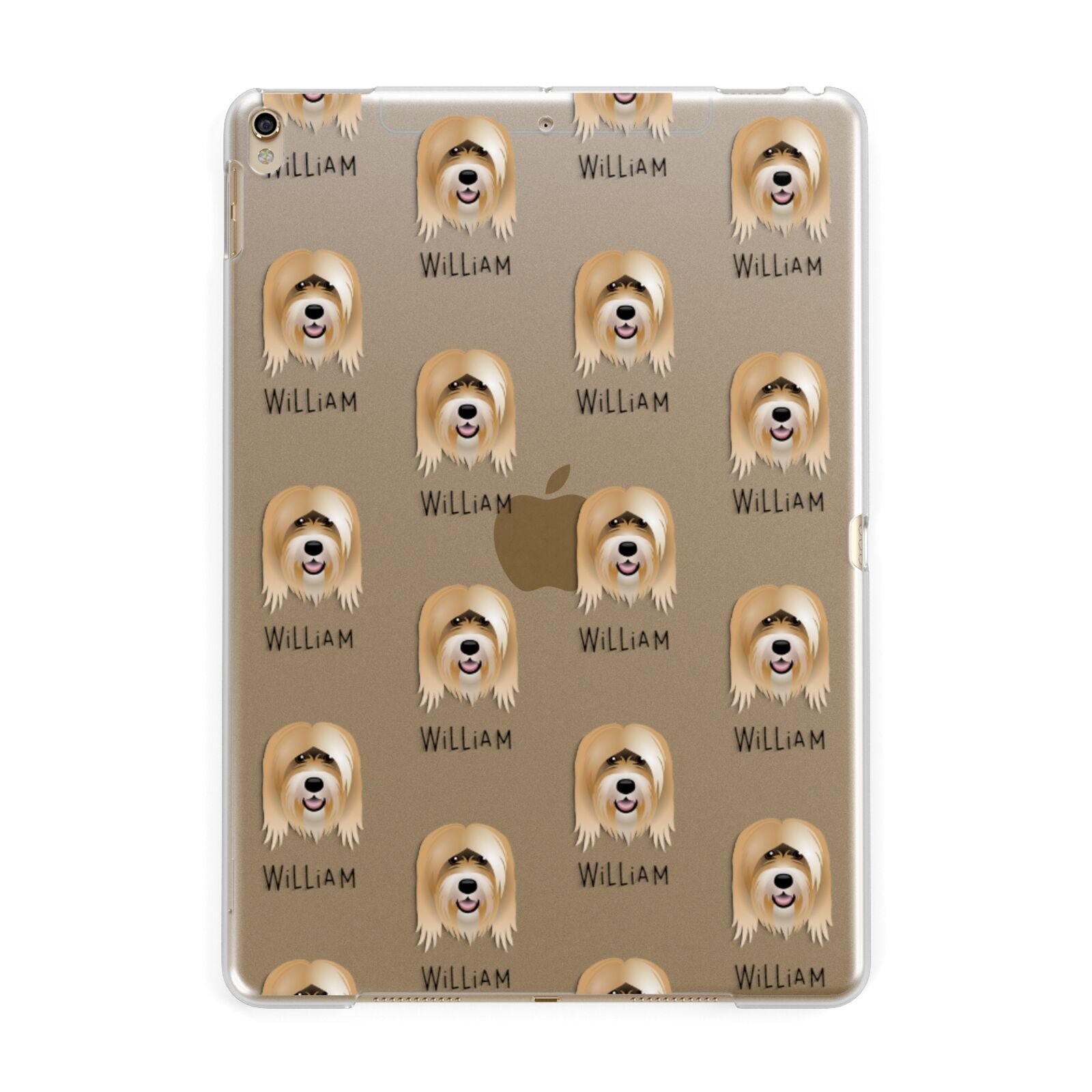 Tibetan Terrier Icon with Name Apple iPad Gold Case