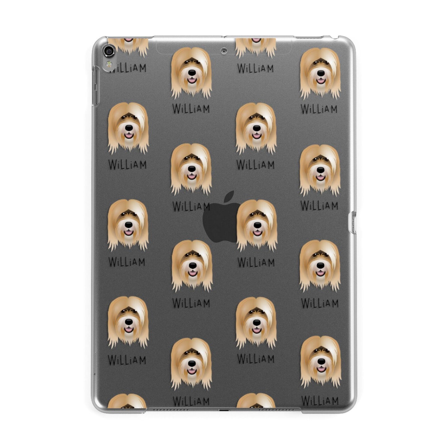 Tibetan Terrier Icon with Name Apple iPad Grey Case