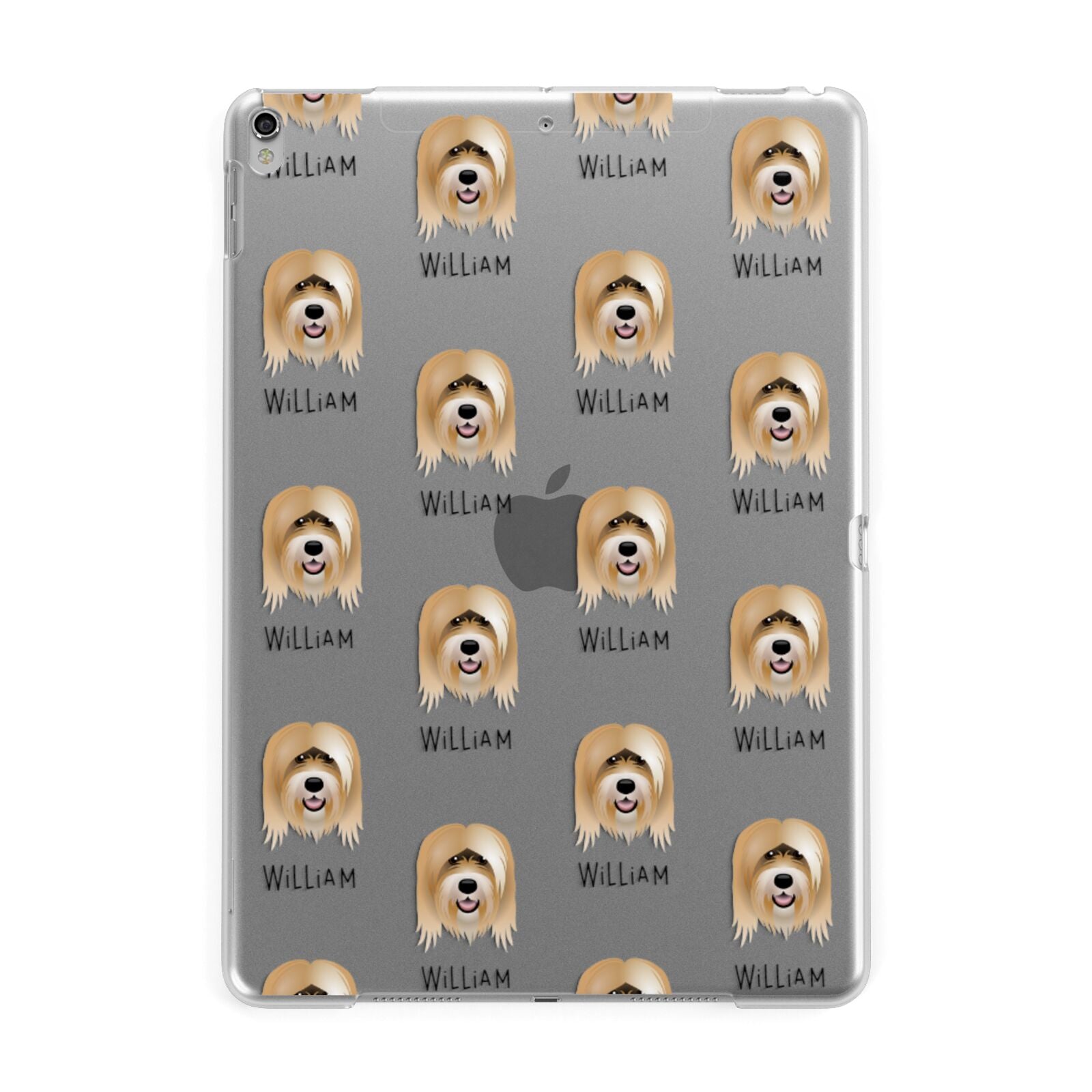 Tibetan Terrier Icon with Name Apple iPad Silver Case