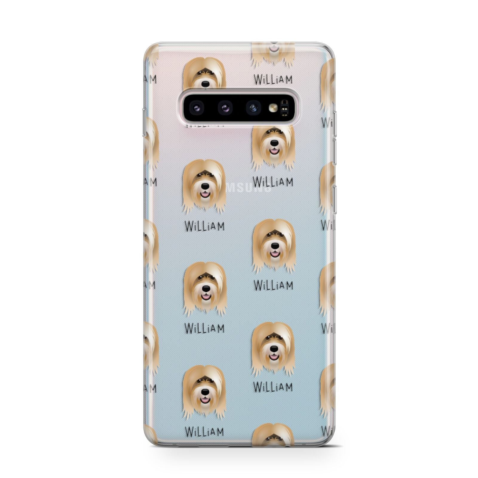 Tibetan Terrier Icon with Name Samsung Galaxy S10 Case