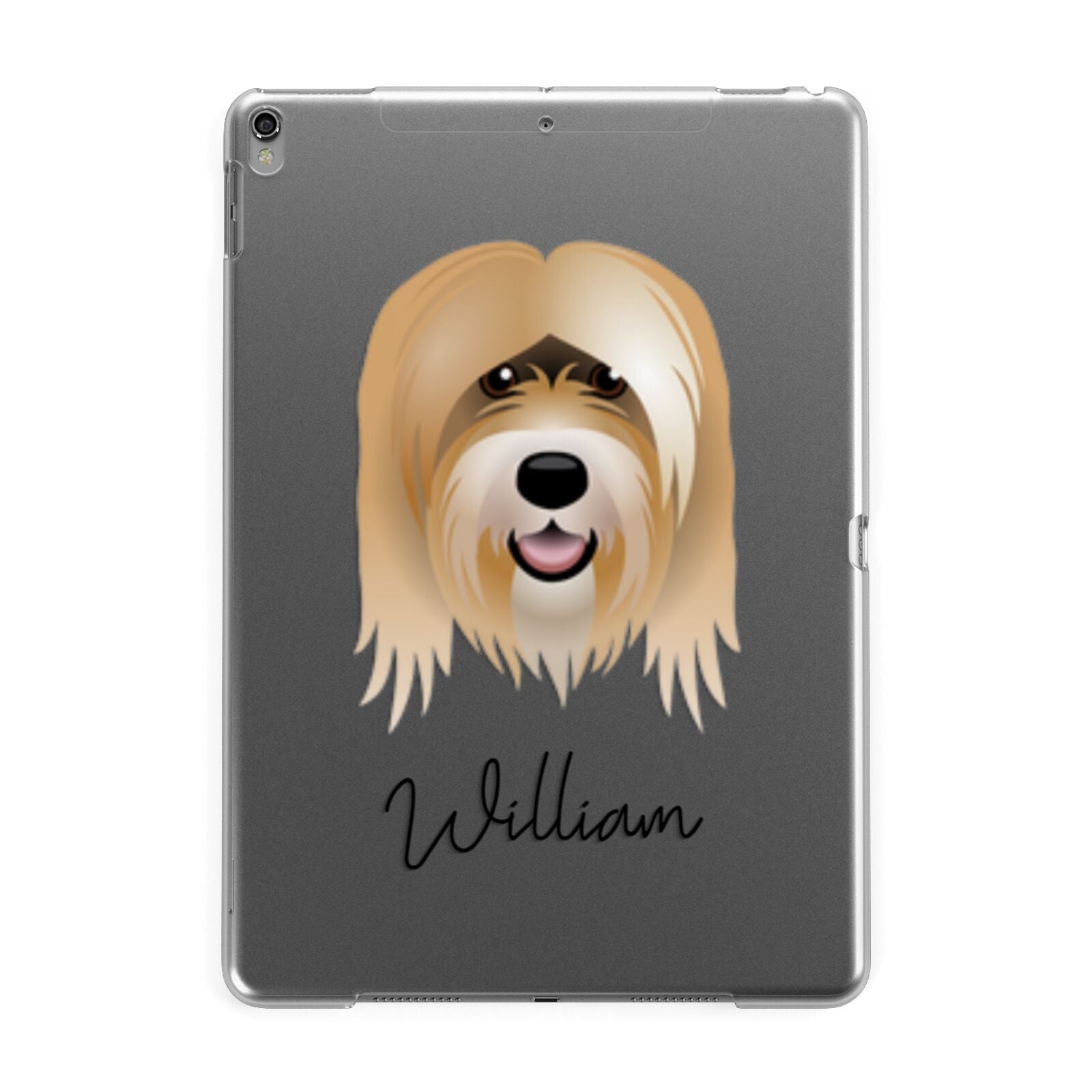 Tibetan Terrier Personalised Apple iPad Grey Case