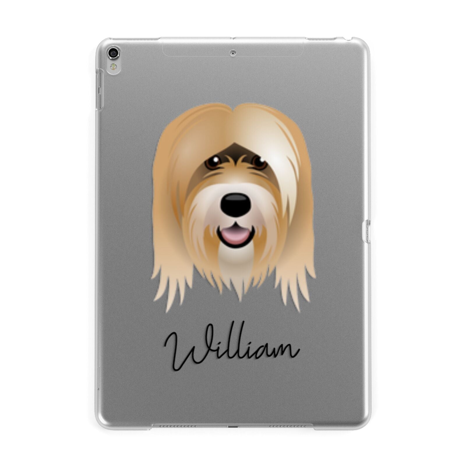 Tibetan Terrier Personalised Apple iPad Silver Case