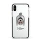 Tibetan Terrier Personalised Apple iPhone Xs Impact Case Black Edge on Silver Phone