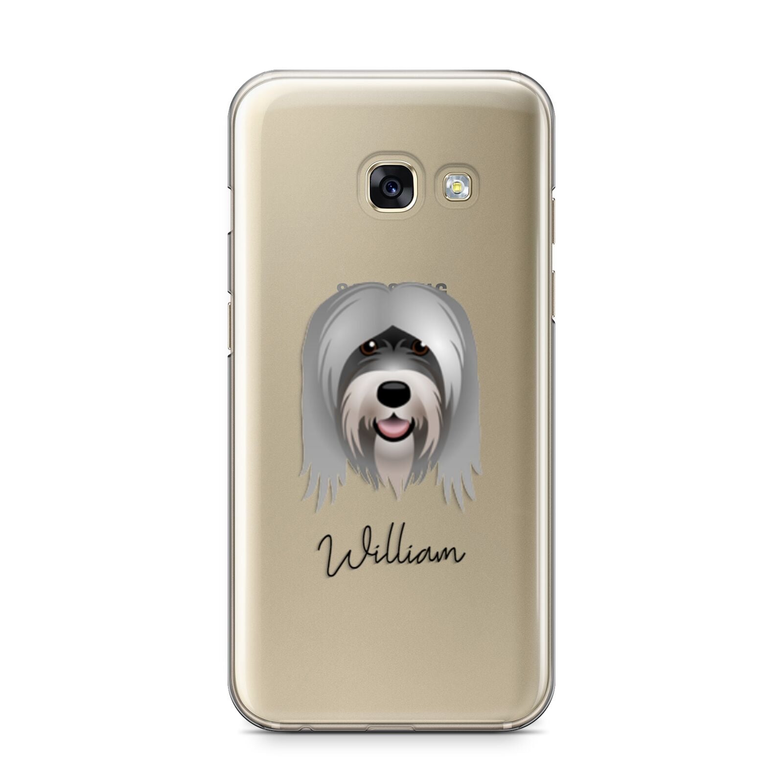 Tibetan Terrier Personalised Samsung Galaxy A3 2017 Case on gold phone
