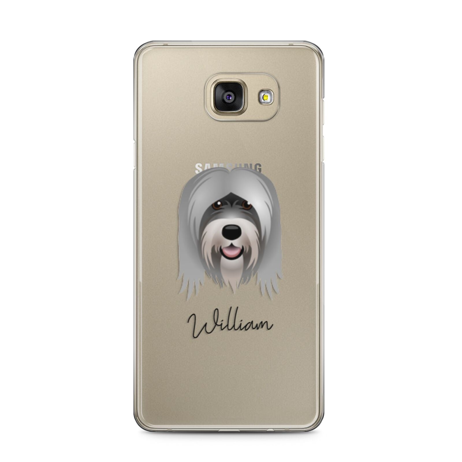Tibetan Terrier Personalised Samsung Galaxy A5 2016 Case on gold phone