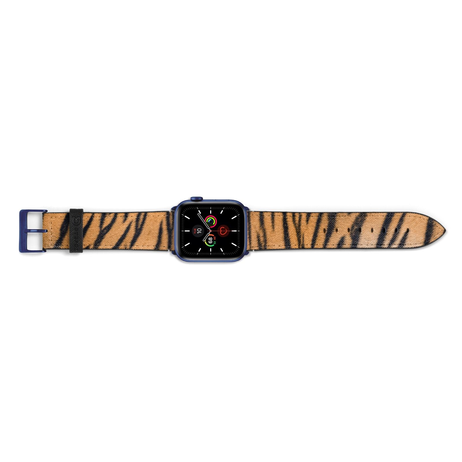 Tiger Print Apple Watch Strap Landscape Image Blue Hardware