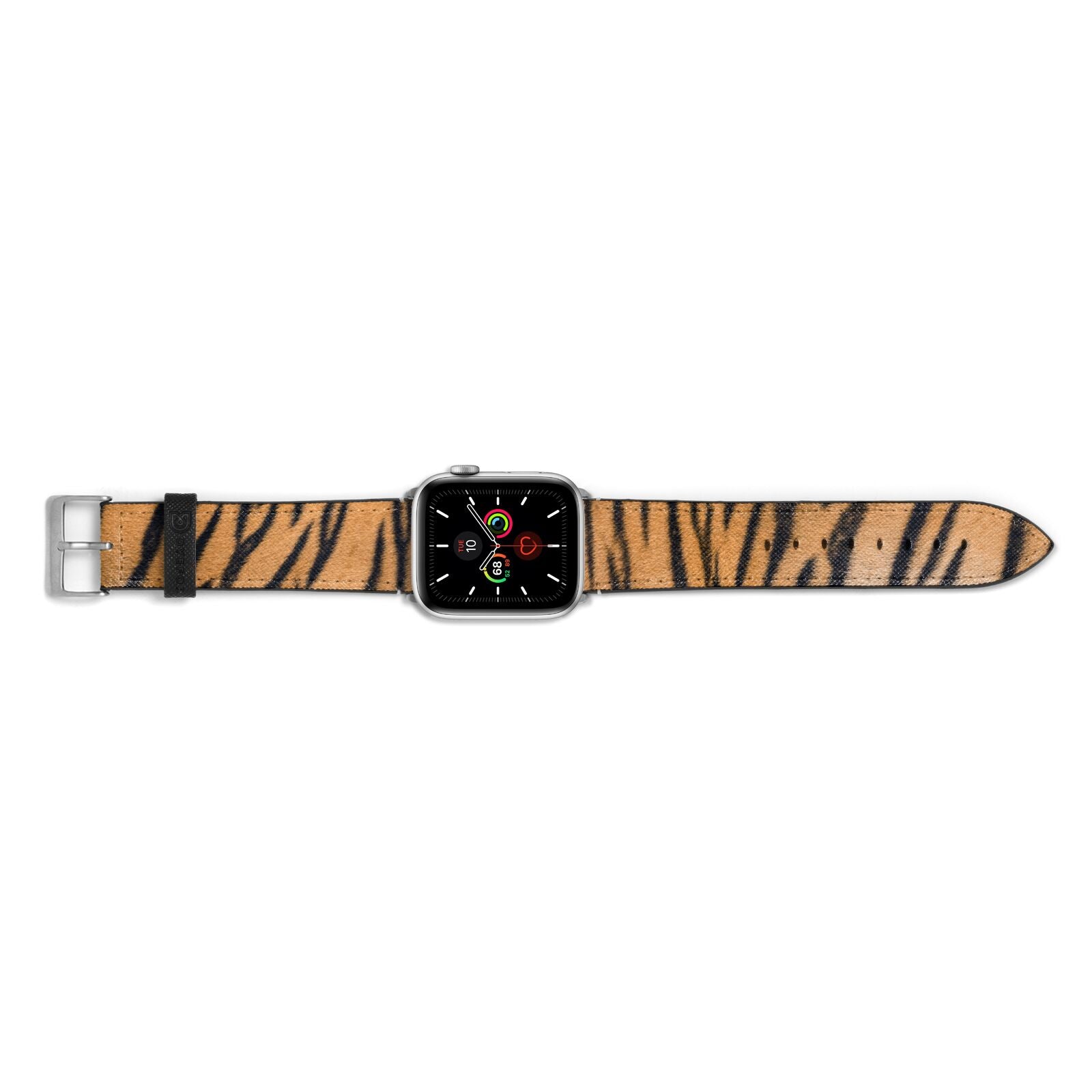 Tiger Print Apple Watch Strap Landscape Image Silver Hardware