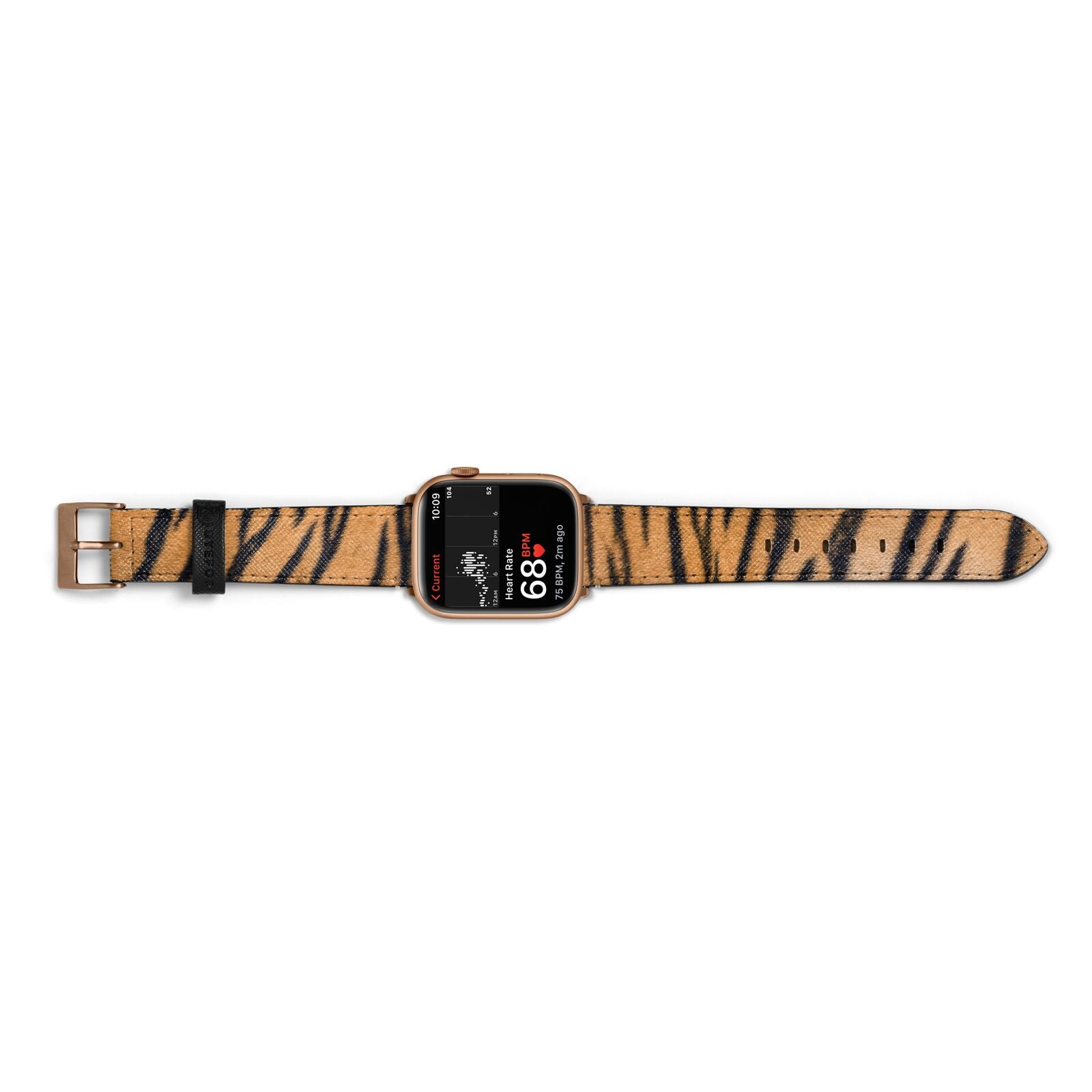 Tiger Print Apple Watch Strap Size 38mm Landscape Image Gold Hardware