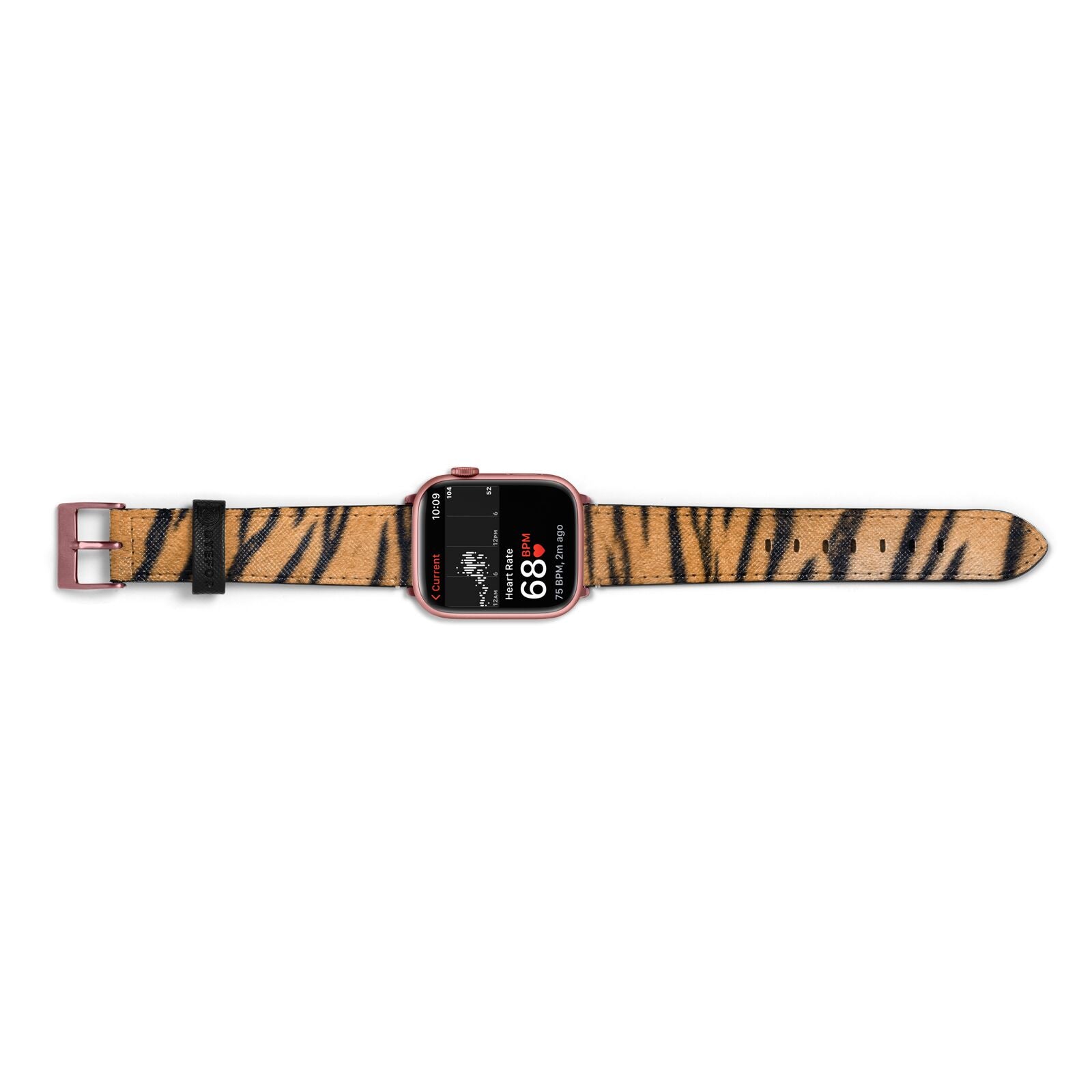 Tiger Print Apple Watch Strap Size 38mm Landscape Image Rose Gold Hardware