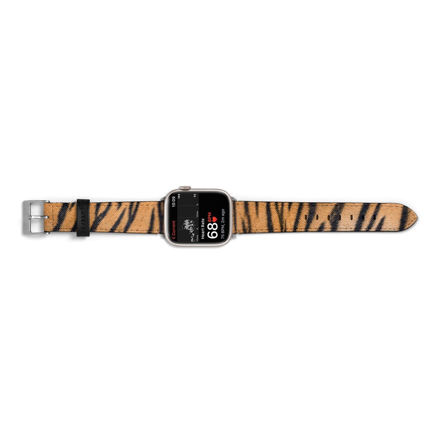 Tiger Print Apple Watch Strap Size 38mm Landscape Image Silver Hardware