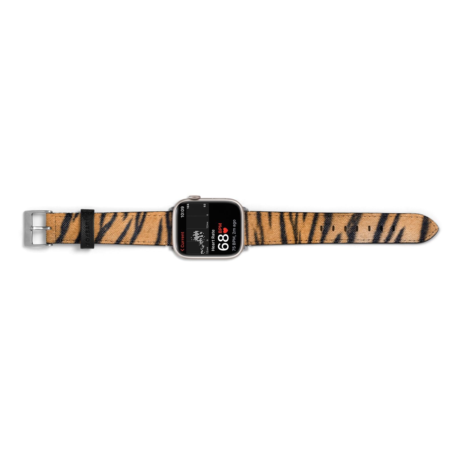 Tiger Print Apple Watch Strap Size 38mm Landscape Image Silver Hardware