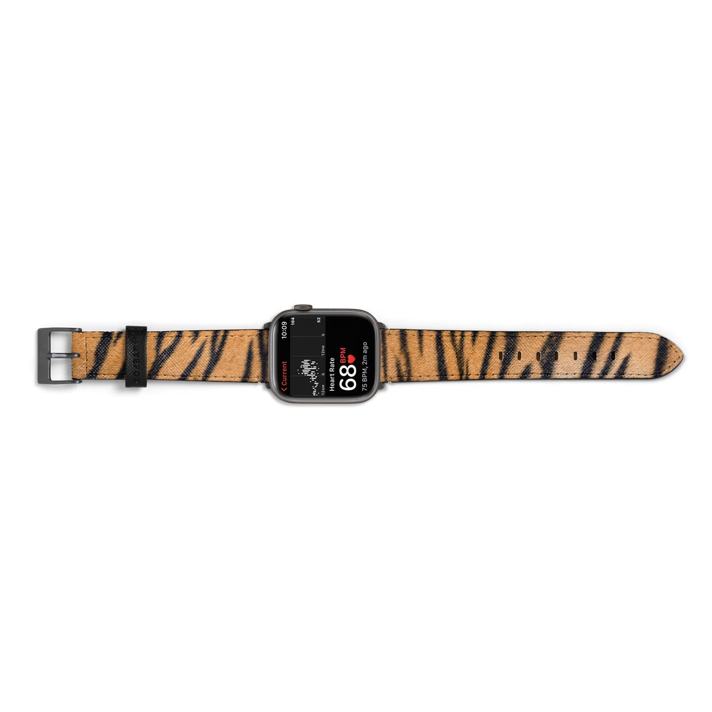 Tiger Print Apple Watch Strap Size 38mm Landscape Image Space Grey Hardware